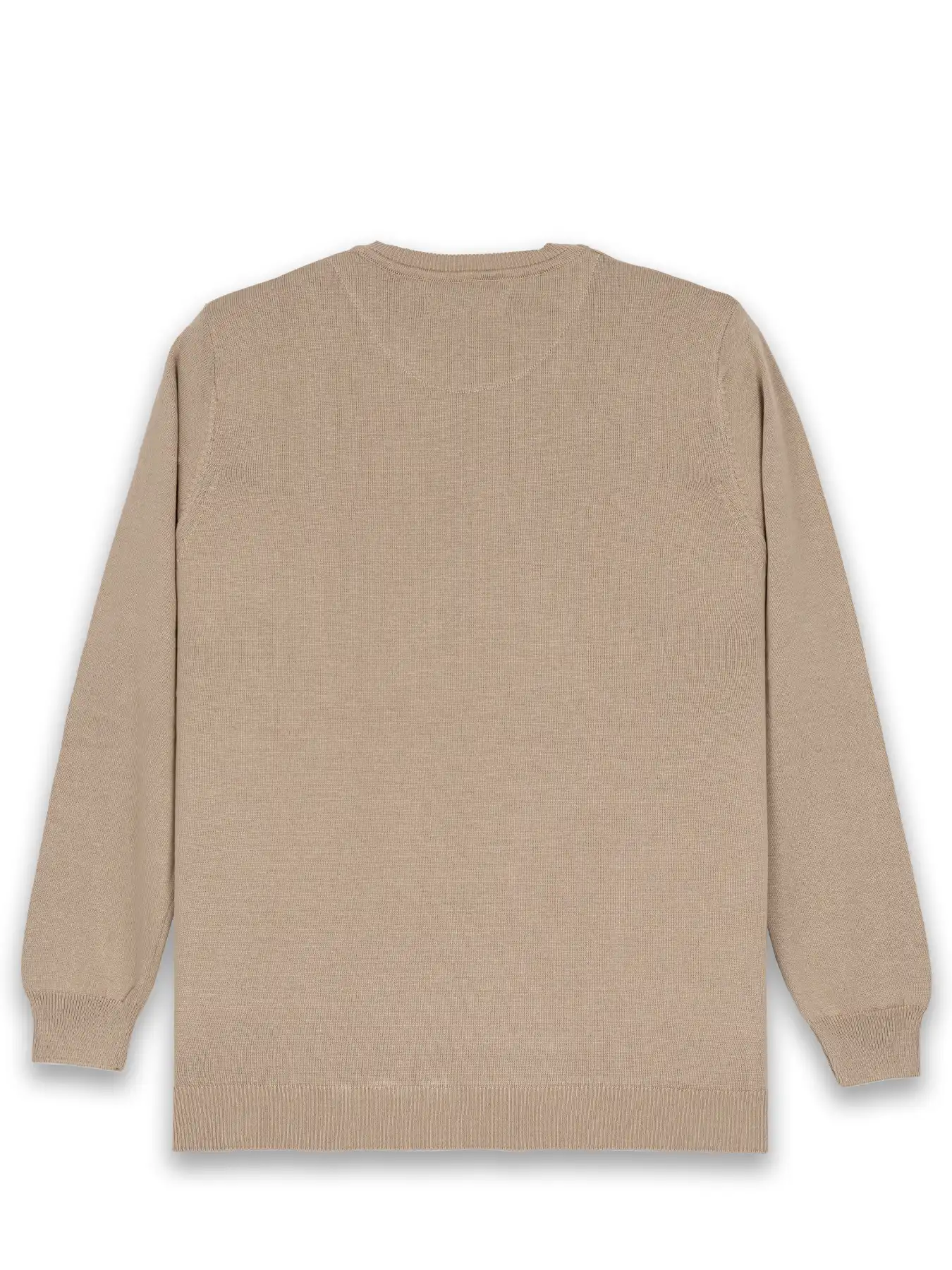 پلیور کرم یقه گرد ساده