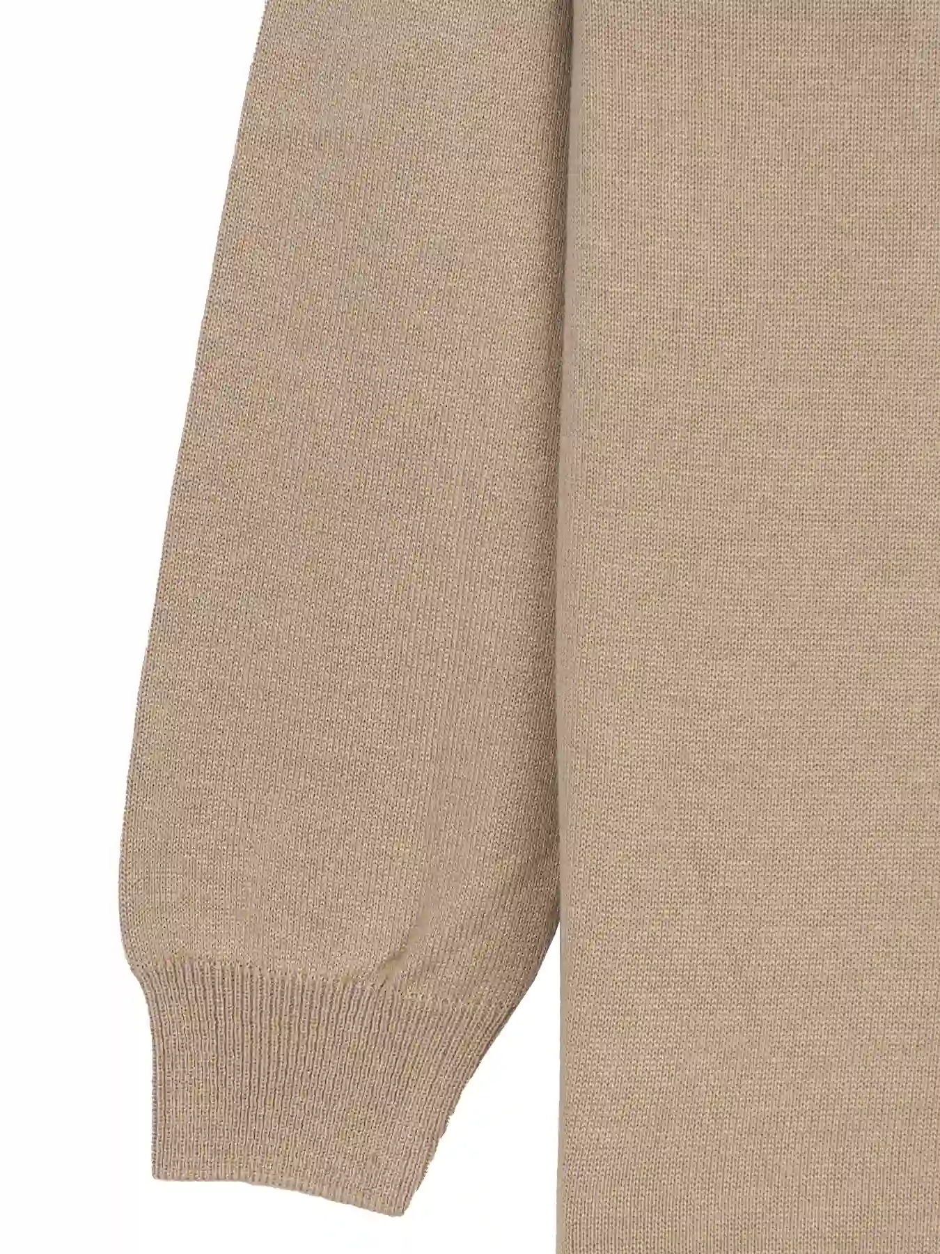 پلیور کرم یقه گرد ساده