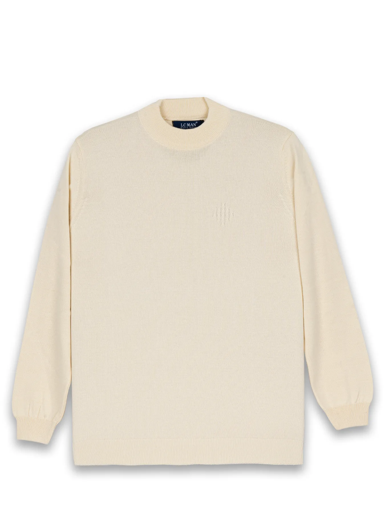 پلیور شیری یقه پنج سانت ساده 