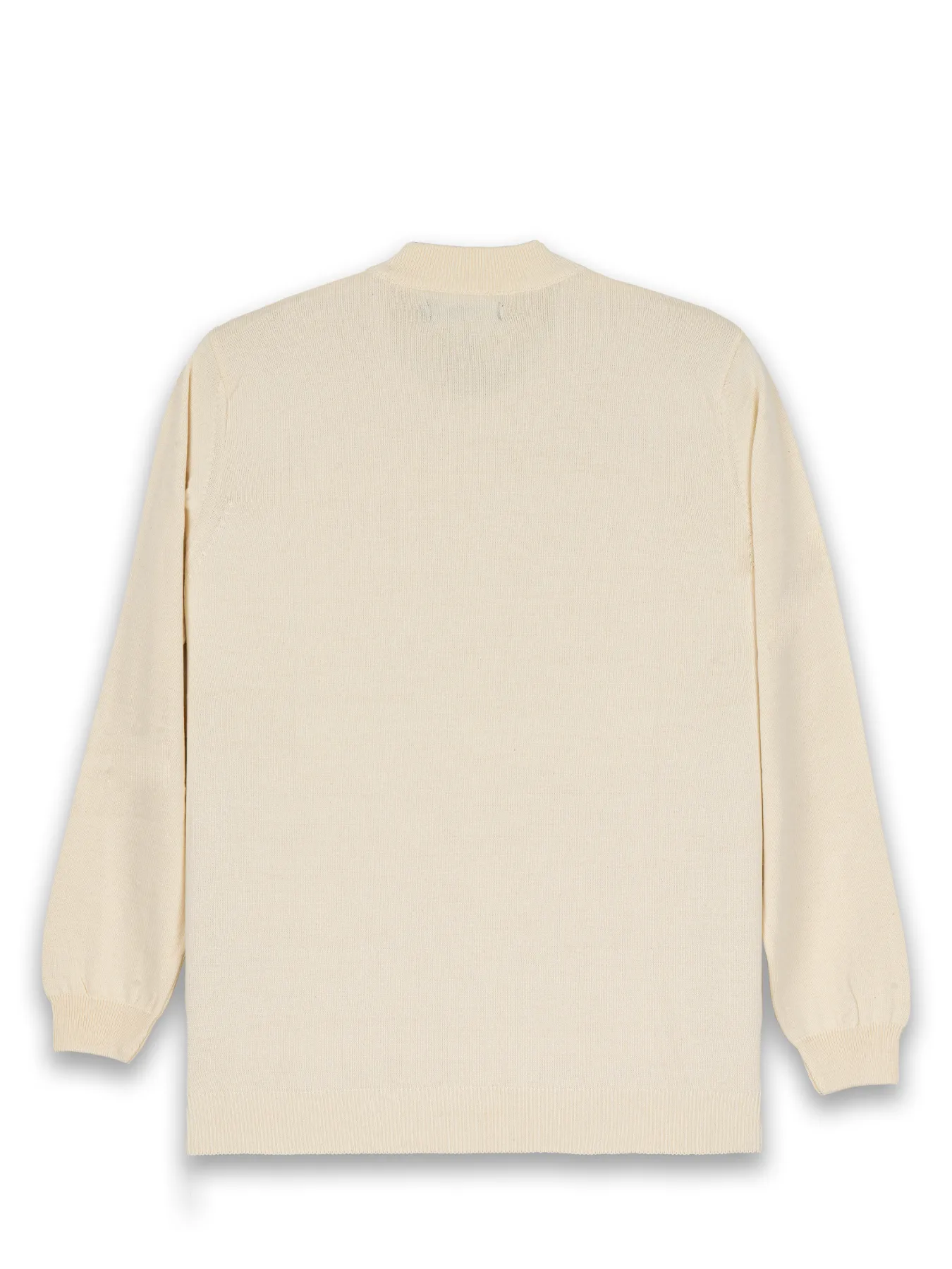 پلیور شیری یقه پنج سانت ساده 