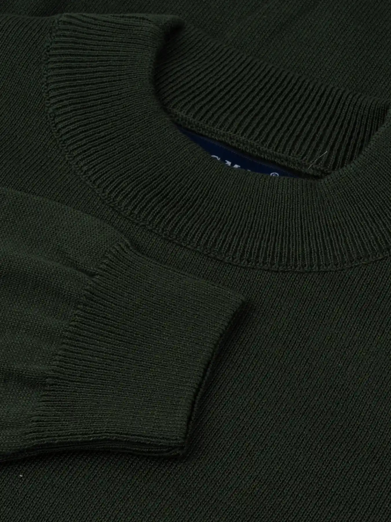 پلیور سبز تیره یقه پنج سانت ساده 