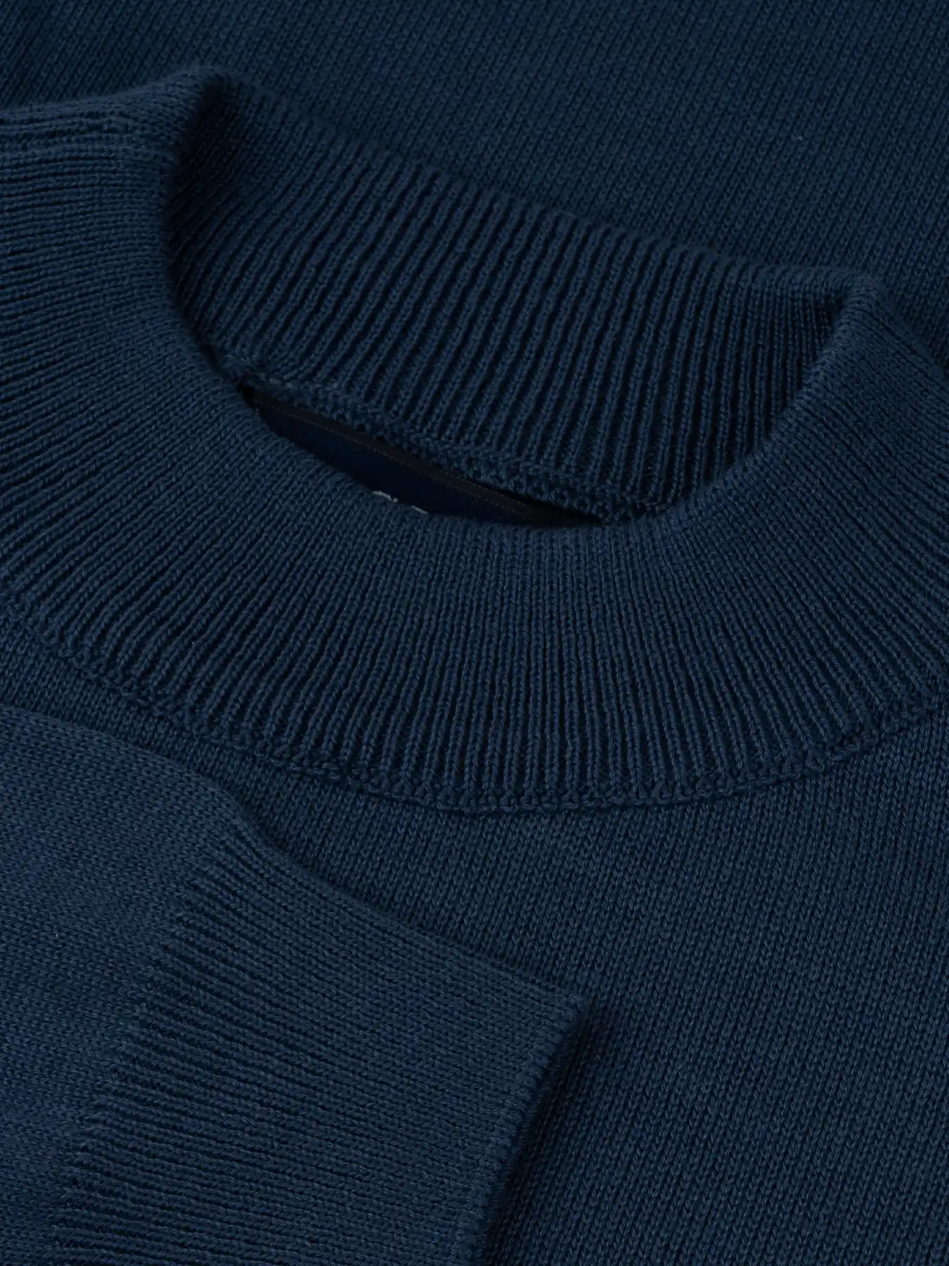 پلیور آبی تیره یقه پنج سانت ساده 