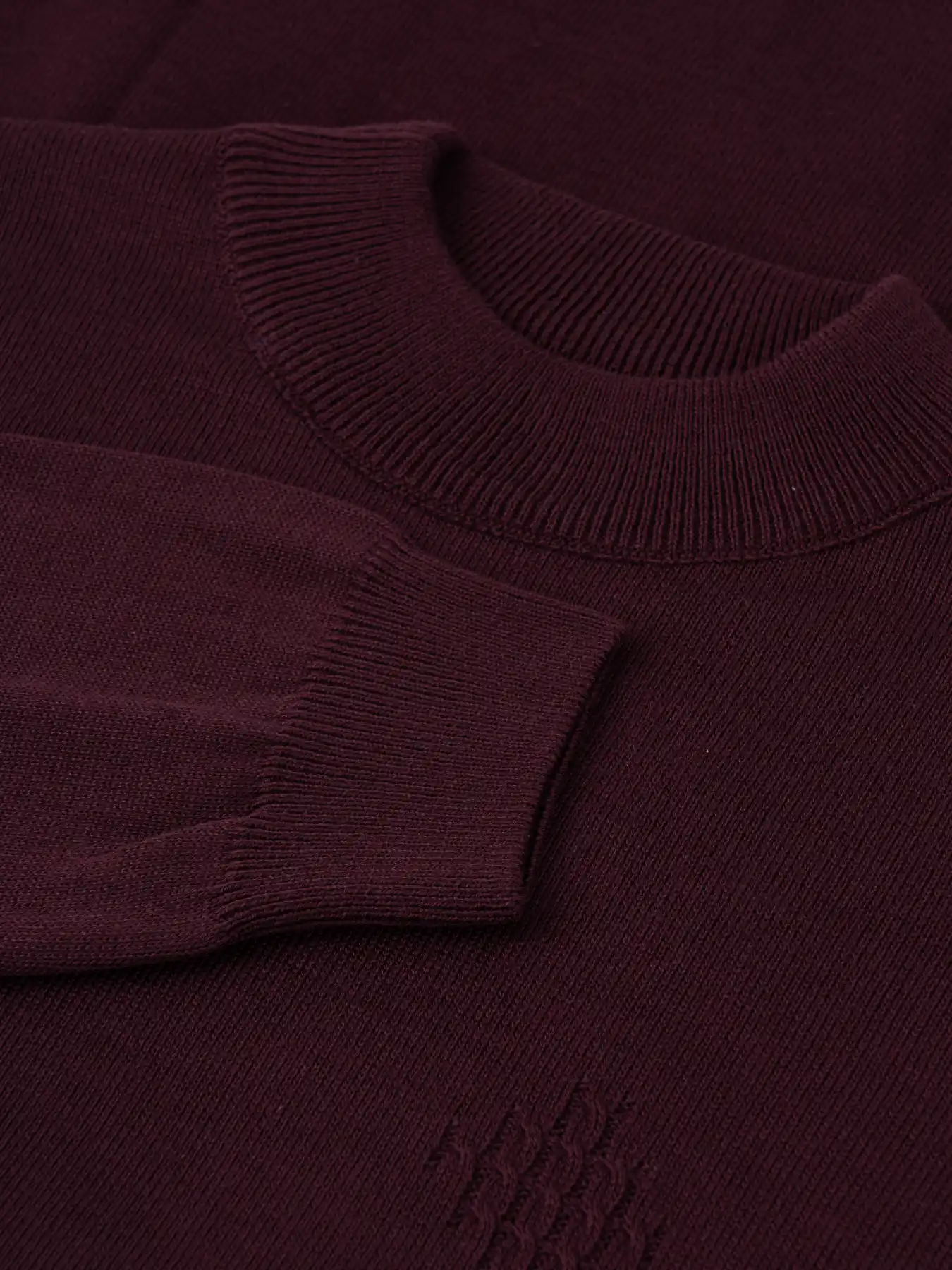 پلیور زرشکی یقه پنج سانت ساده 