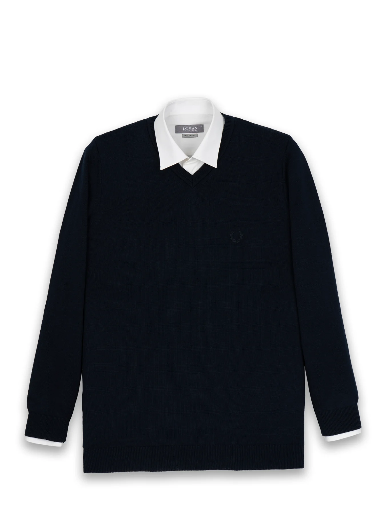 بافت سرمه ای یقه هفت ساده 