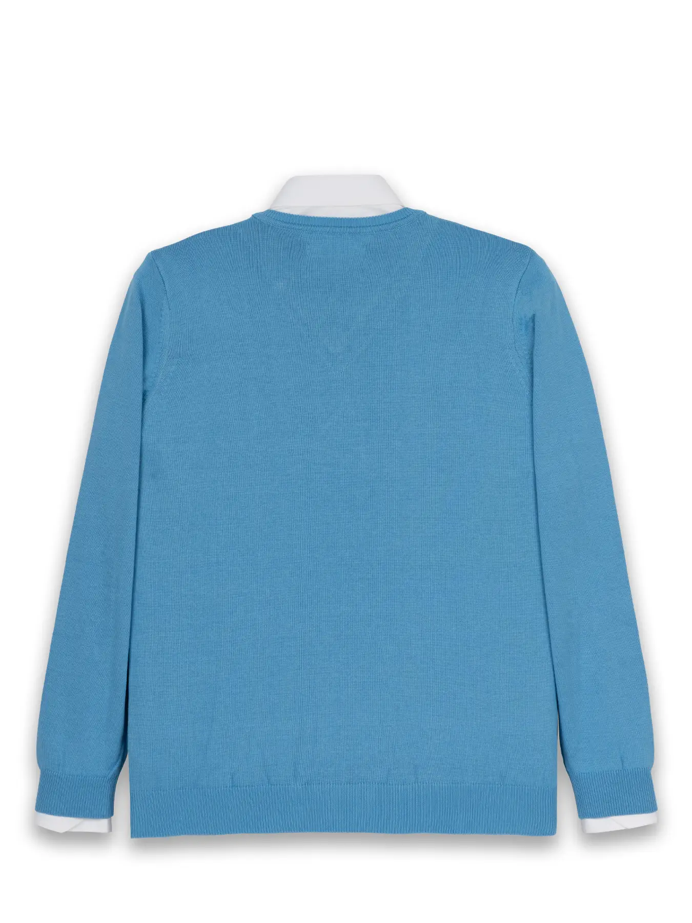 بافت یقه هفت سانت ساده آبی