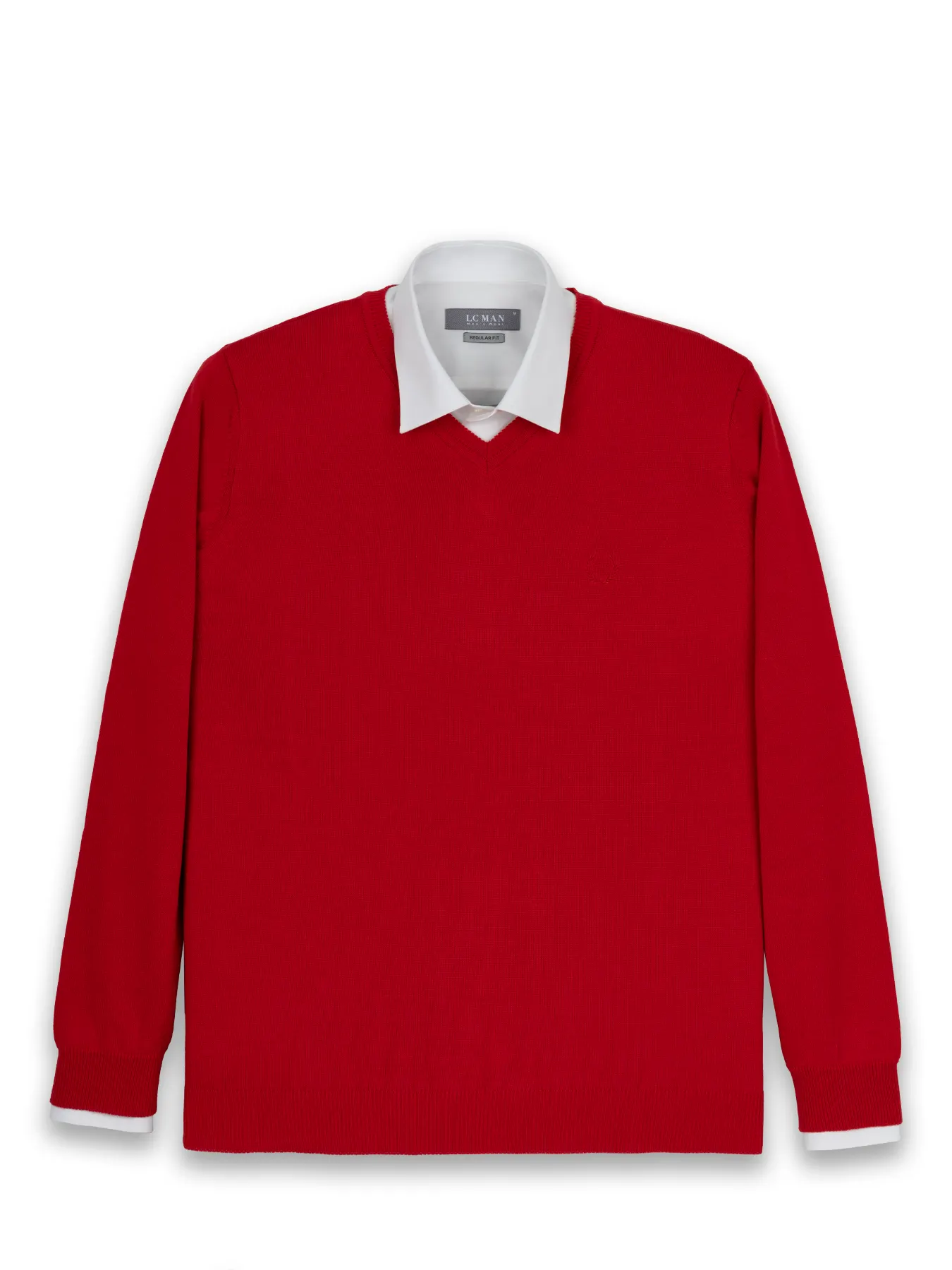 بافت یقه هفت سانت ساده قرمز