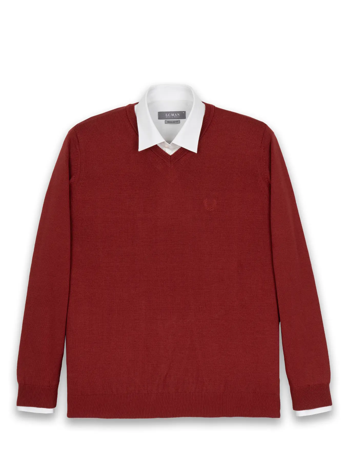 بافت قرمز یقه هفت سانت ساده 