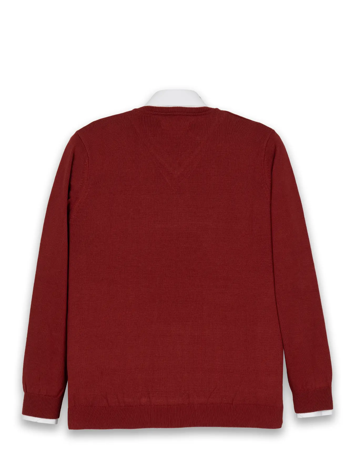 بافت قرمز یقه هفت سانت ساده 