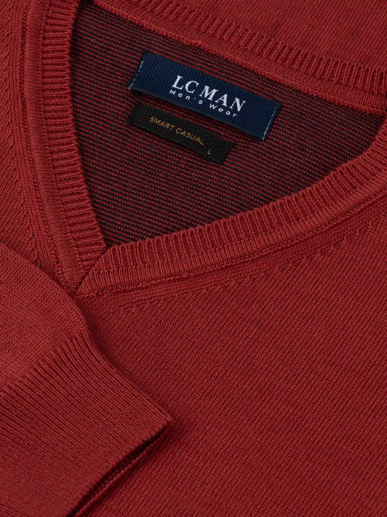 بافت قرمز یقه هفت سانت ساده 