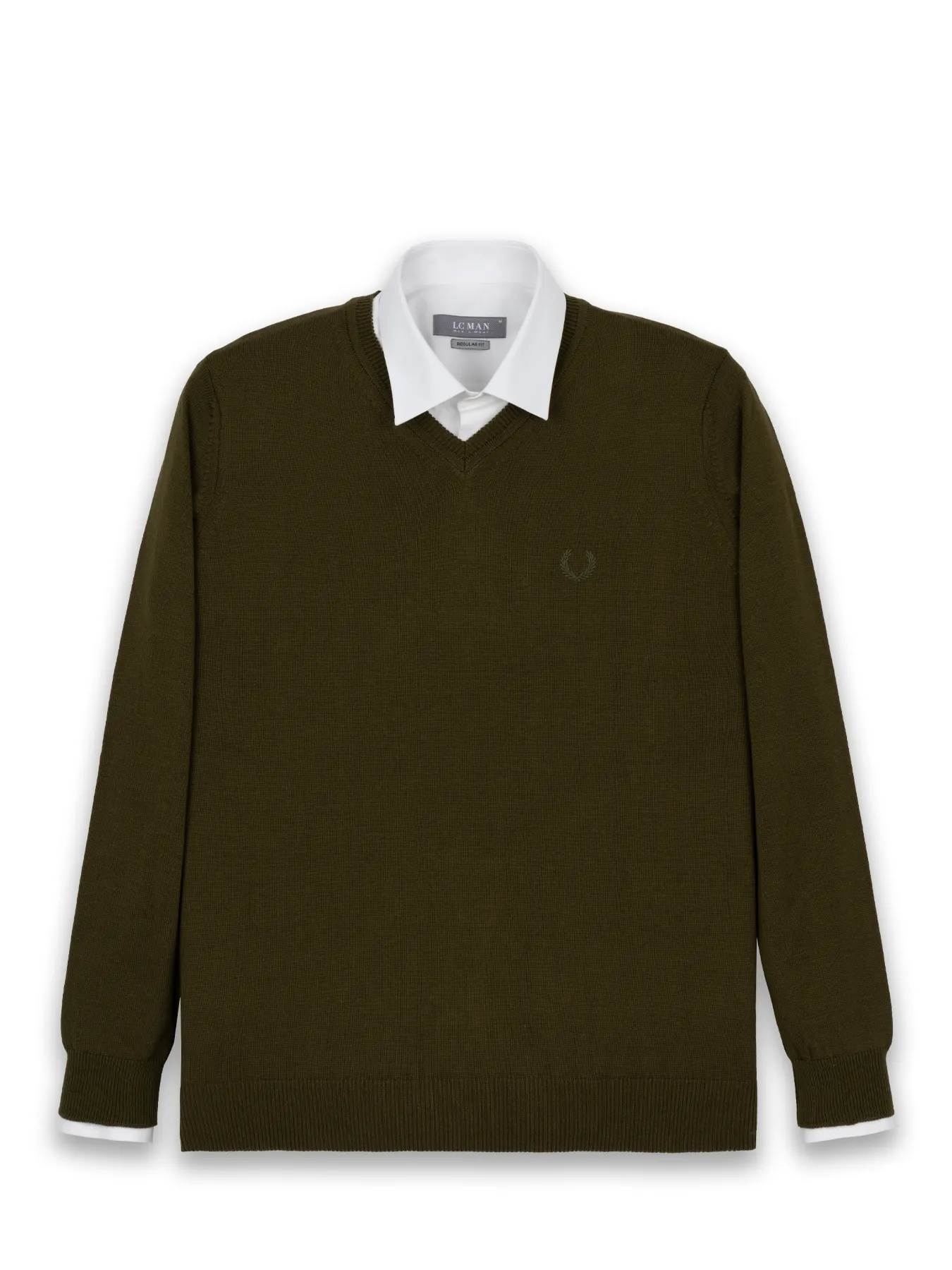 بافت یقه هفت سانت ساده سبز یشمی