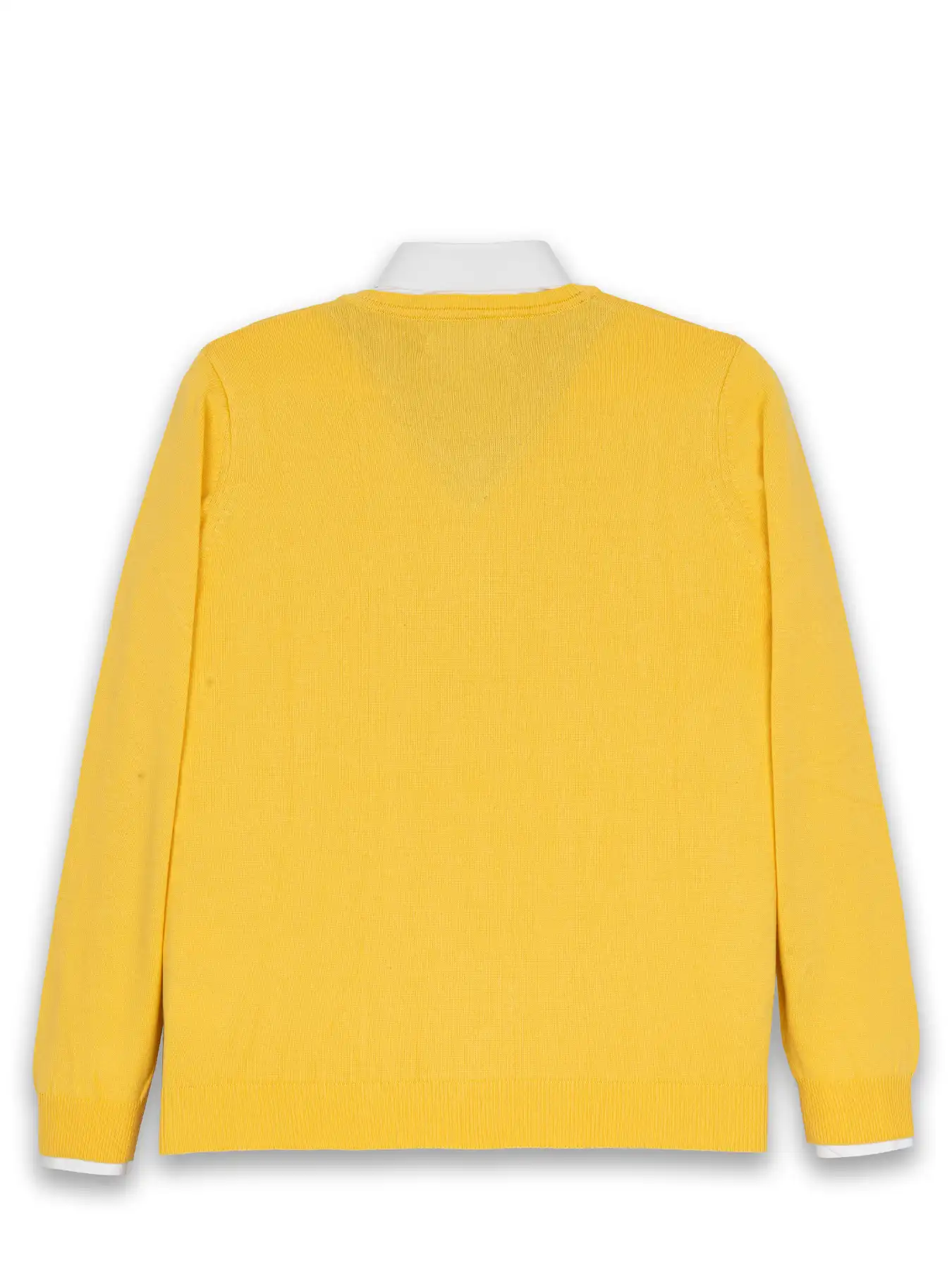 بافت زرد یقه هفت سانت ساده 