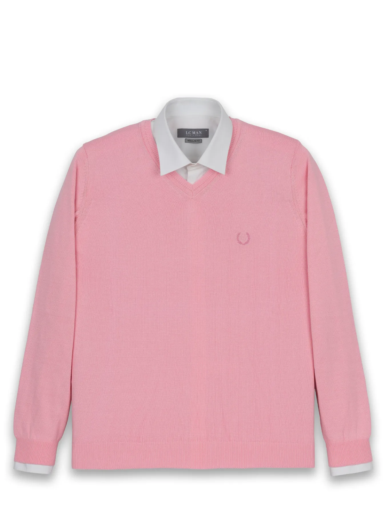 بافت یقه هفت سانت ساده صورتی