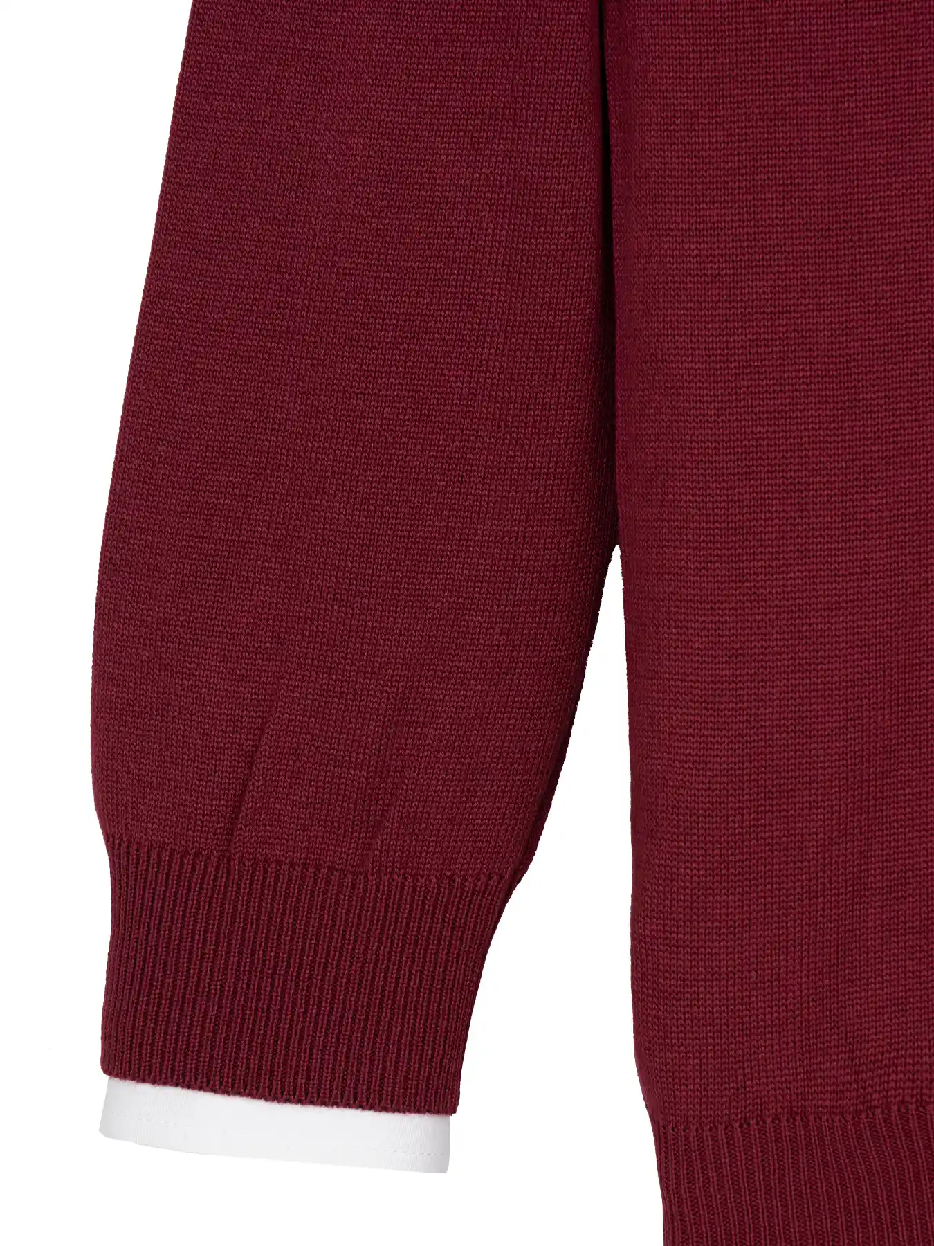 بافت زرشکی یقه هفت سانت ساده