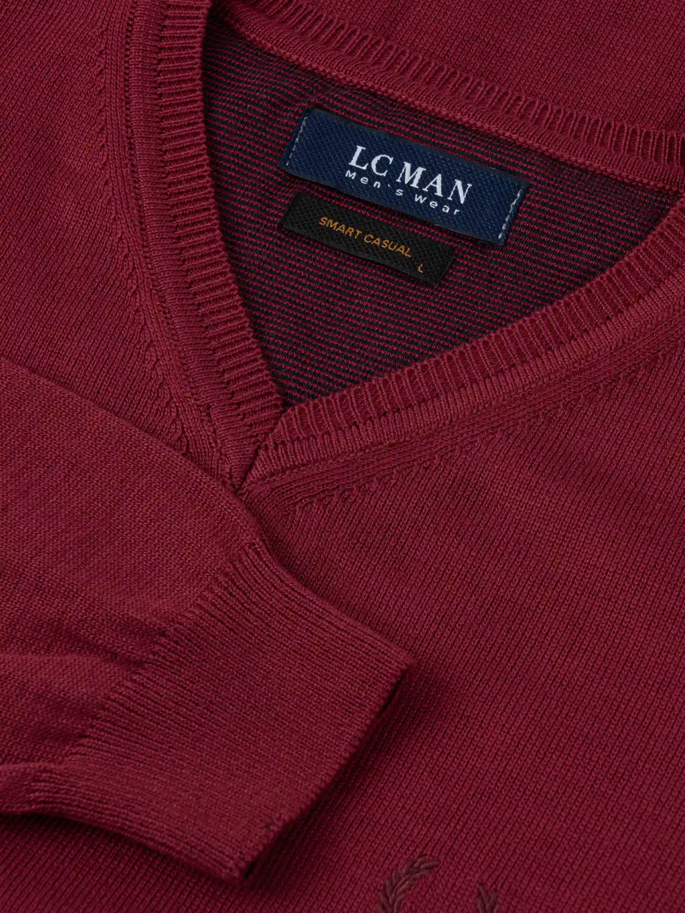 بافت زرشکی یقه هفت سانت ساده