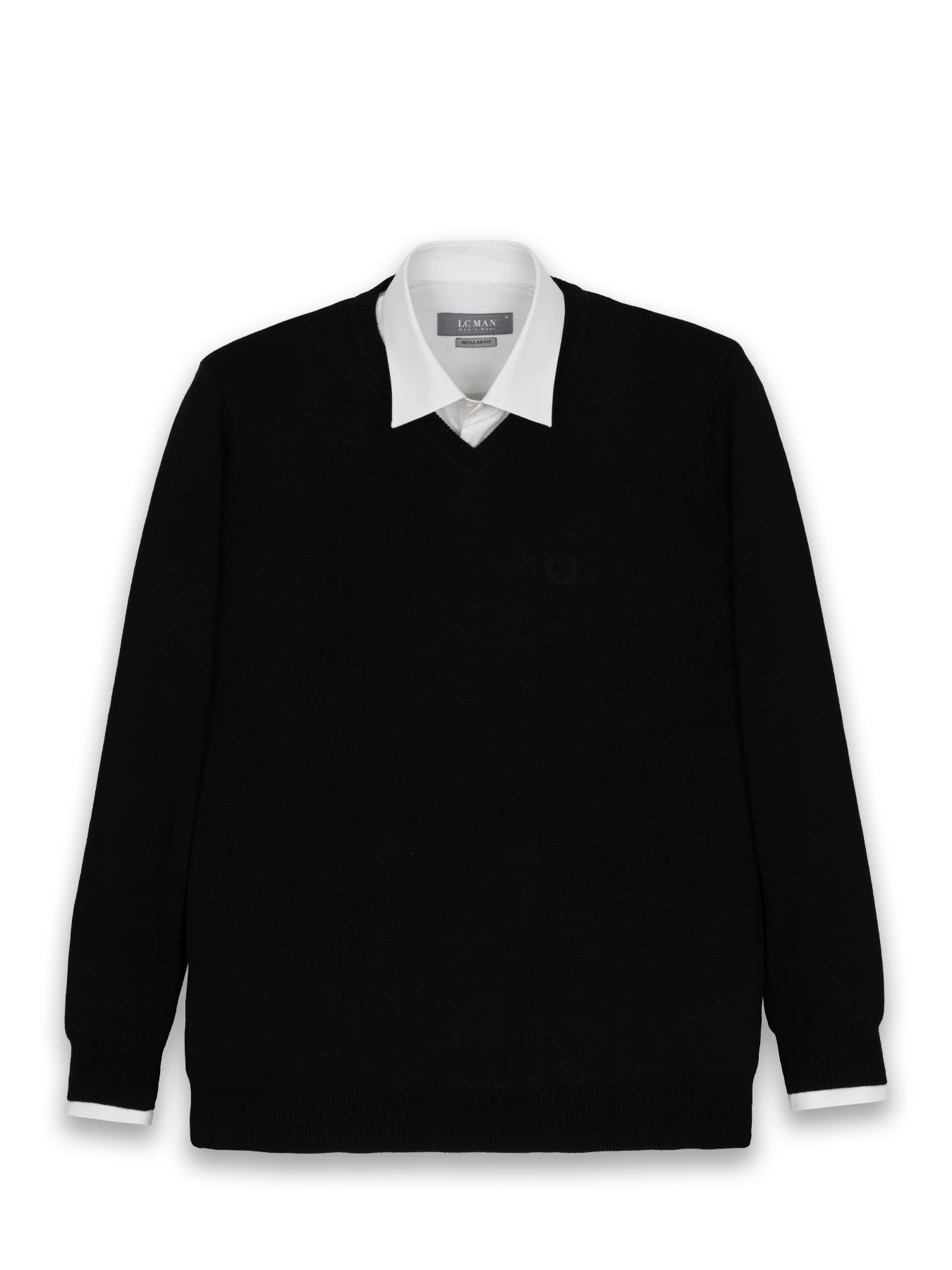 بافت مشکی یقه هفت سانت ساده