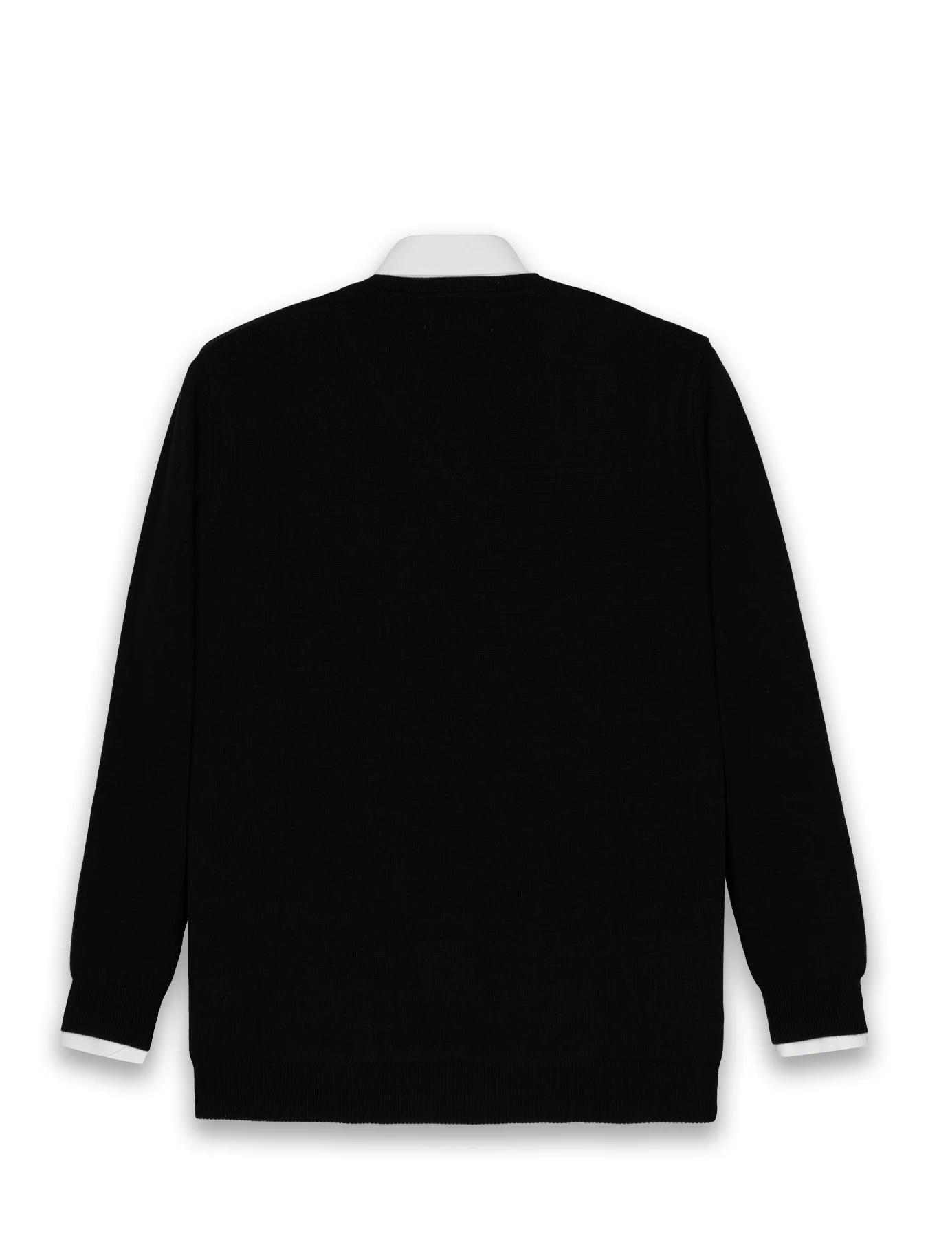 بافت مشکی یقه هفت سانت ساده