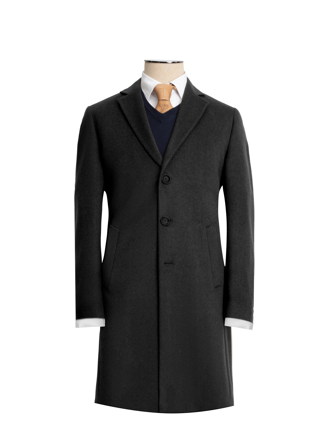 پالتو زغالی ال سی من یقه انگلیسی 22