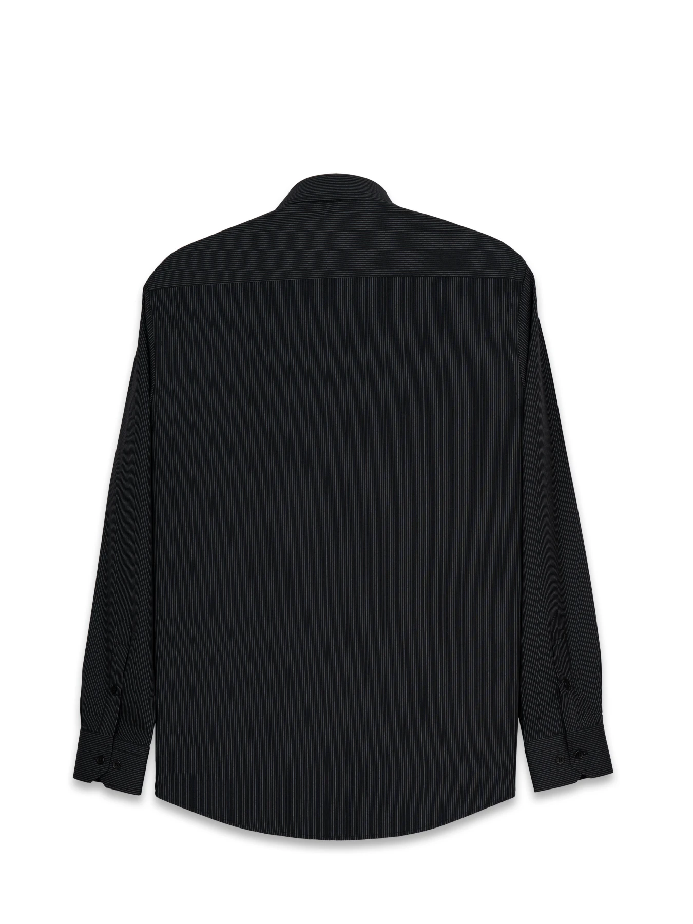 پیراهن آستین بلند راه راه ریز مشکی ال سی من 5