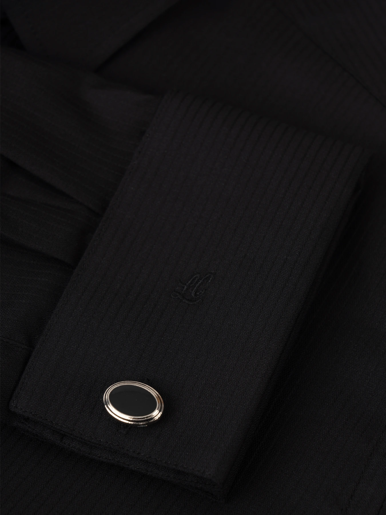 پیراهن آستین بلند مشکی راه راه ال سی من 11