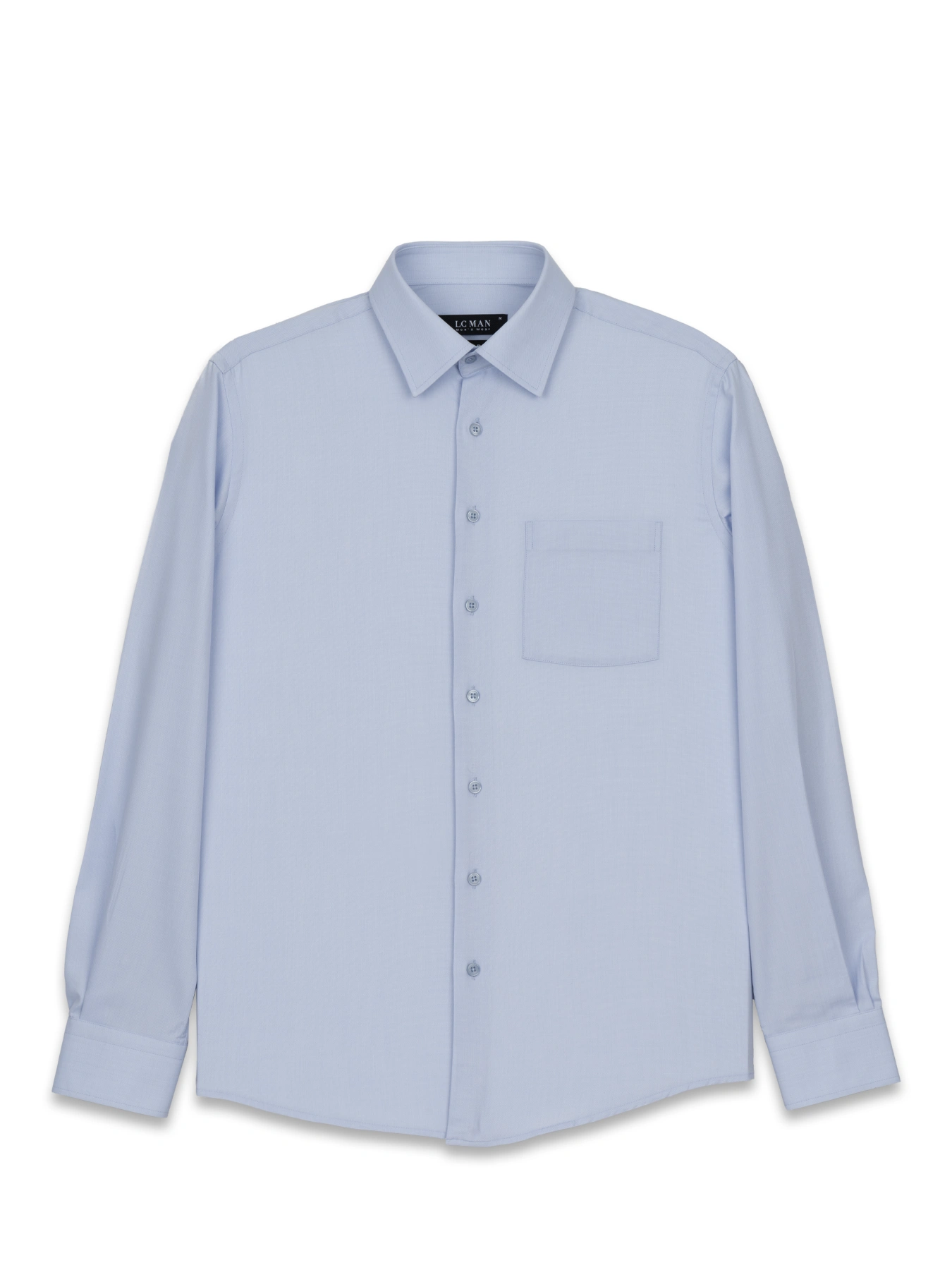 پیراهن آستین بلند آبی آسمانی ساده ال سی من 48