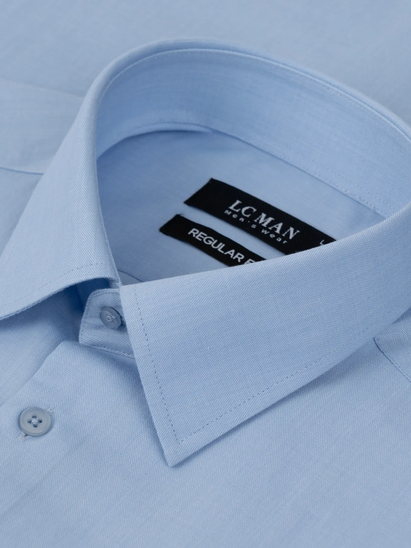 پیراهن آستین بلند آبی ساده ال سی من 48