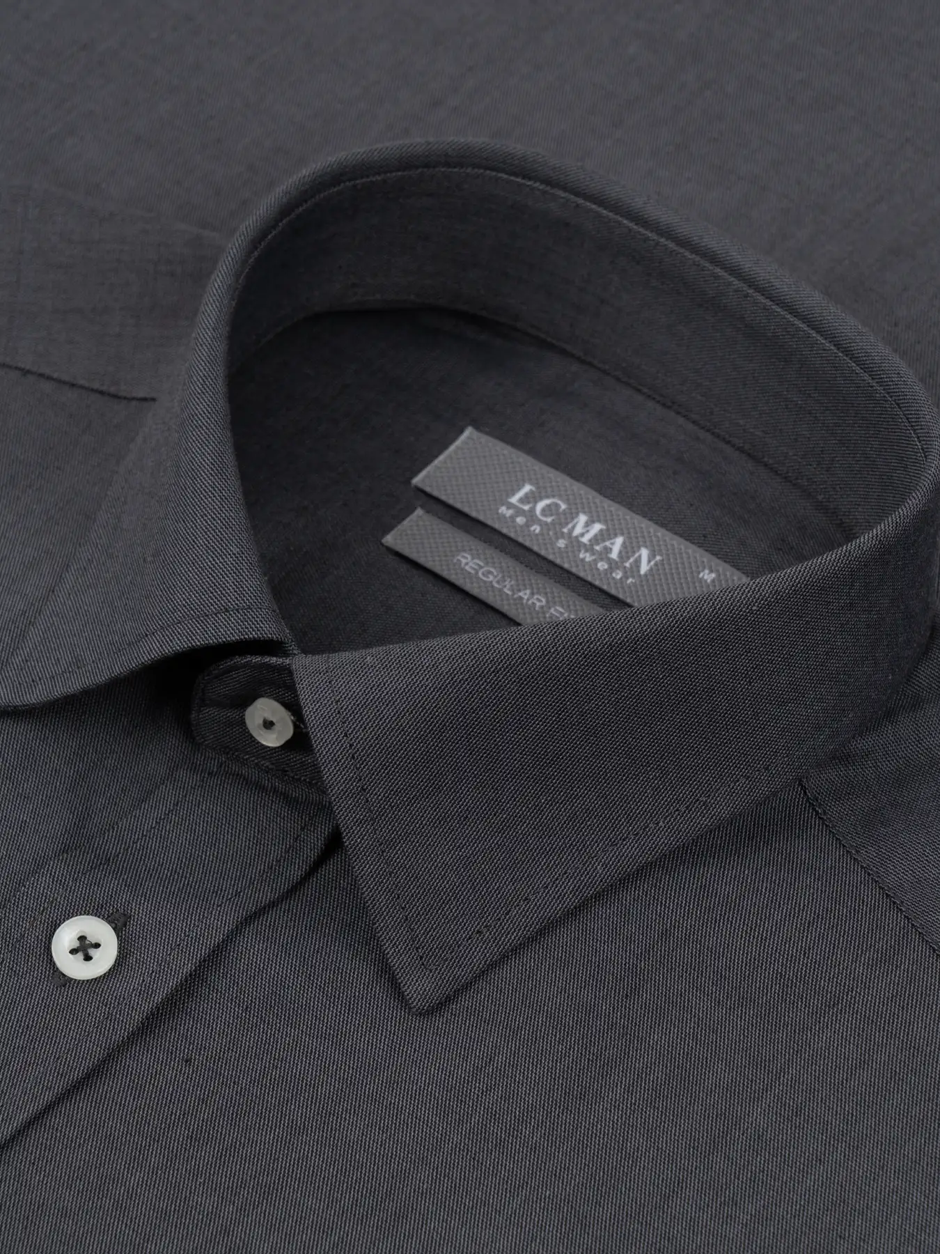 پیراهن آستین بلند زغالی ساده ال سی من 45