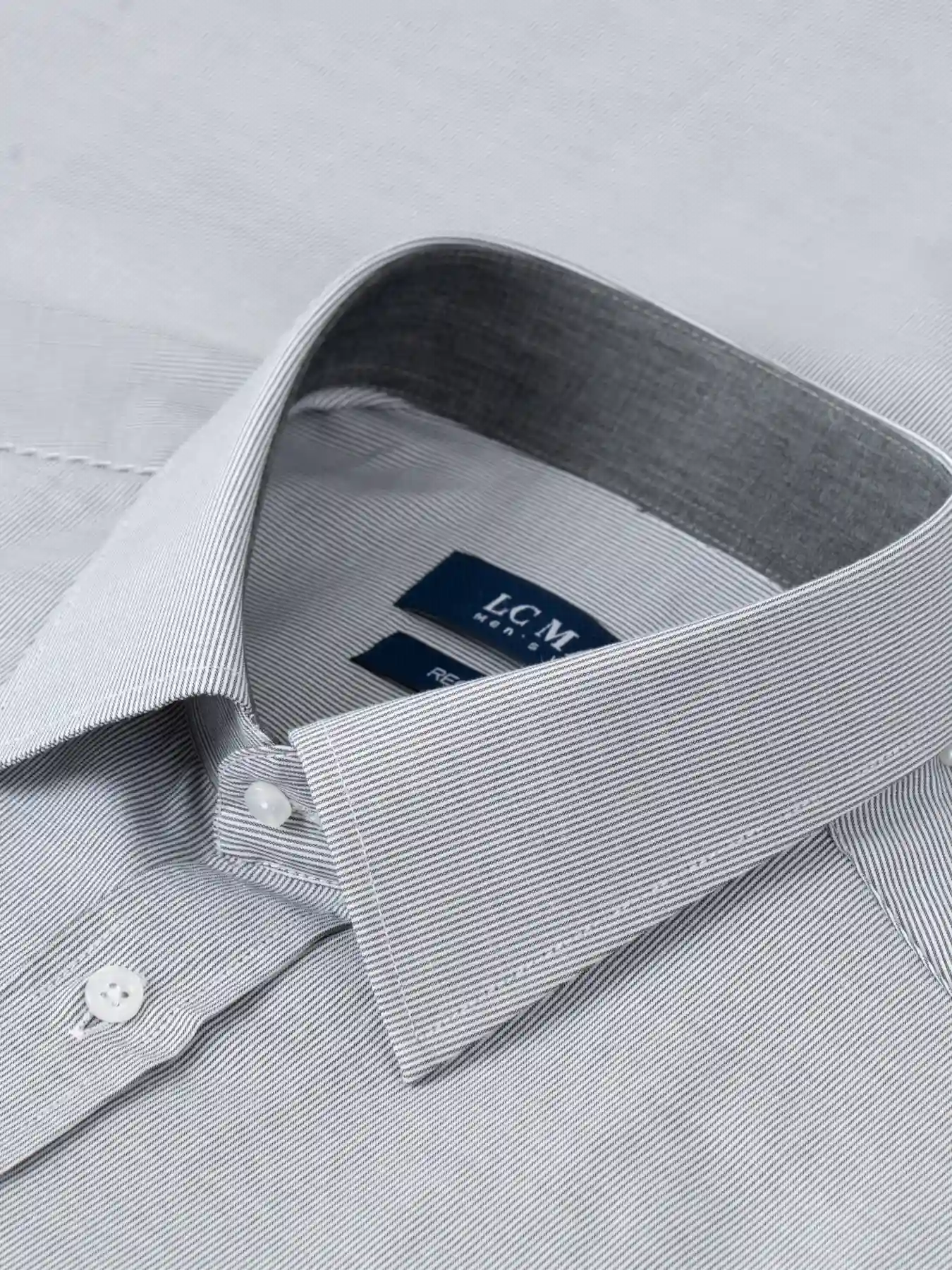 پیراهن آستین بلند راه راه ریز طوسی ال سی من 20