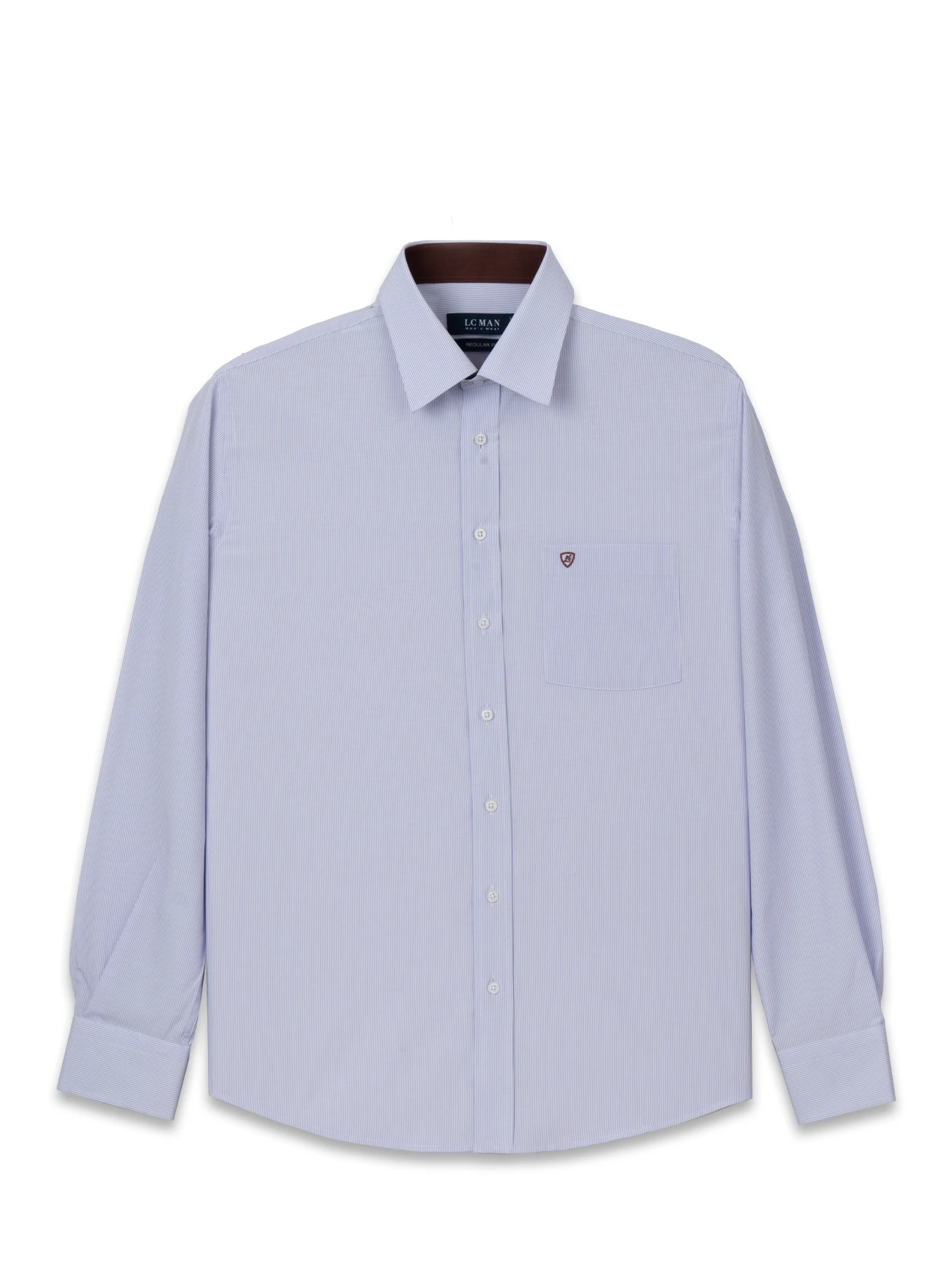 پیراهن آستین بلند راه راه ریز یاسی ال سی من 20