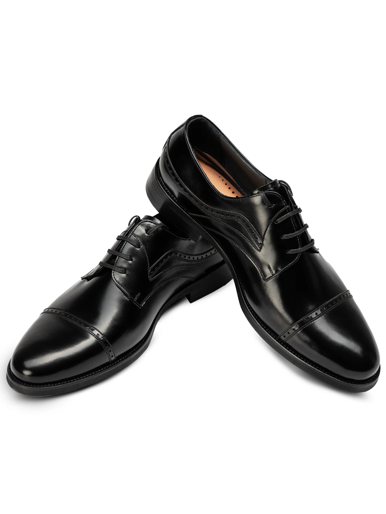 کفش چرم بندار مشکی زیره میکرولایت