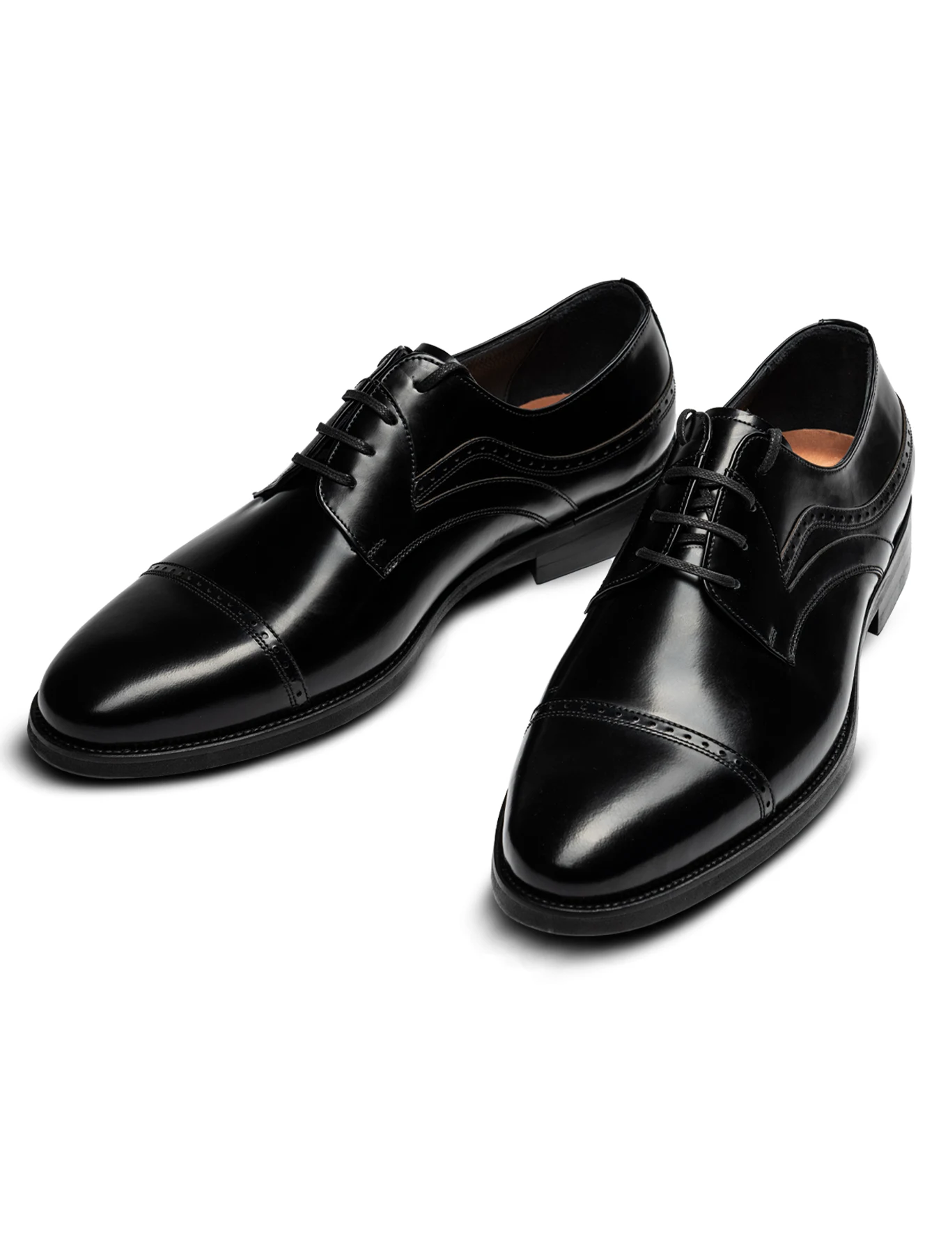 کفش چرم بندار مشکی زیره میکرولایت