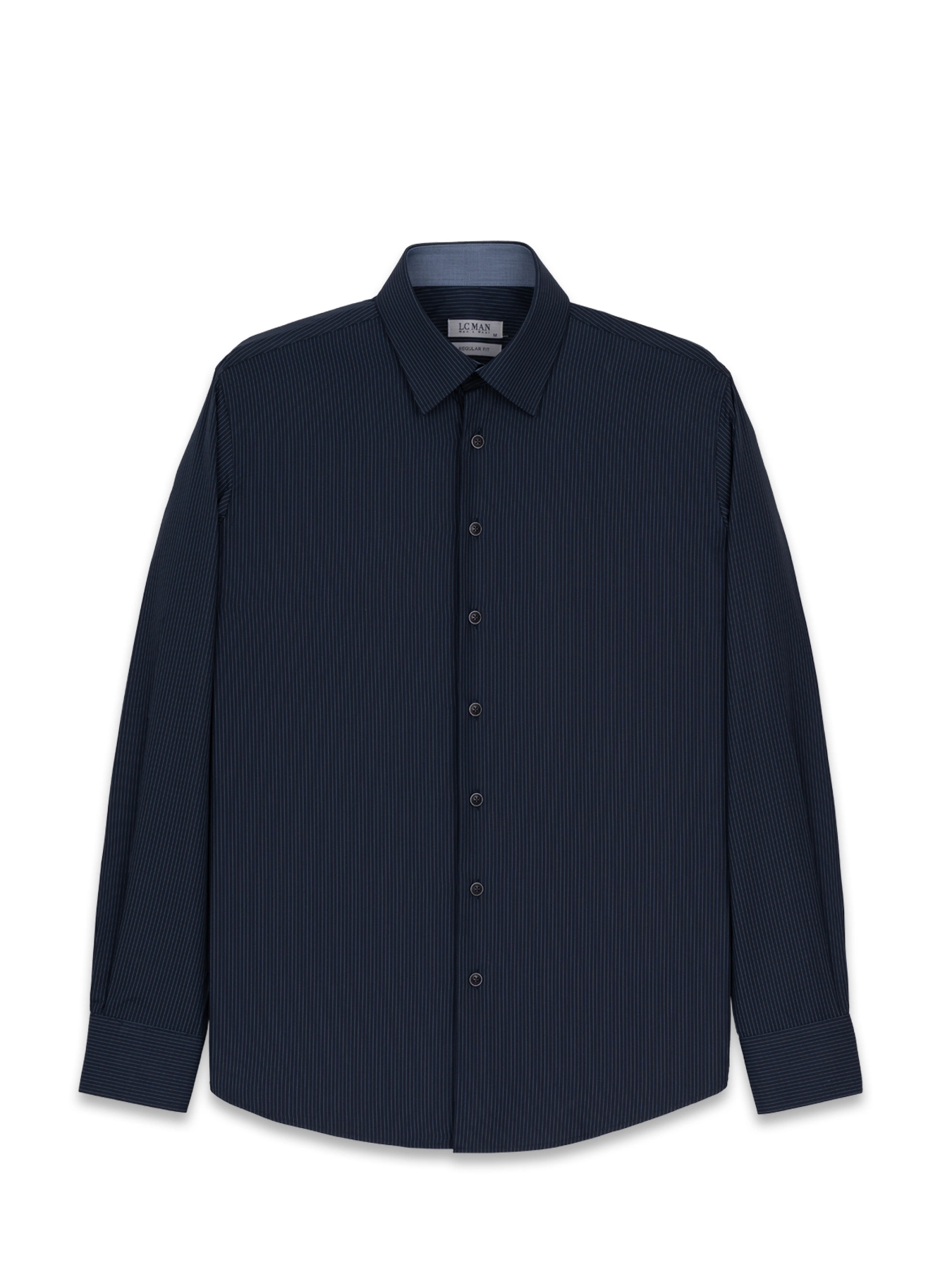 پیراهن آستین بلند راه راه سرمه ای ال سی من 81