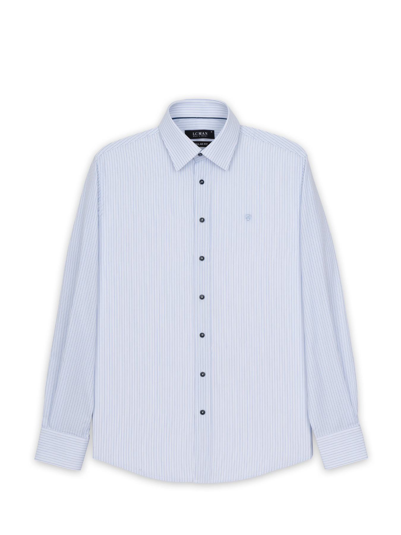 پیراهن آستین بلند آبی راه راه  ال سی من 83