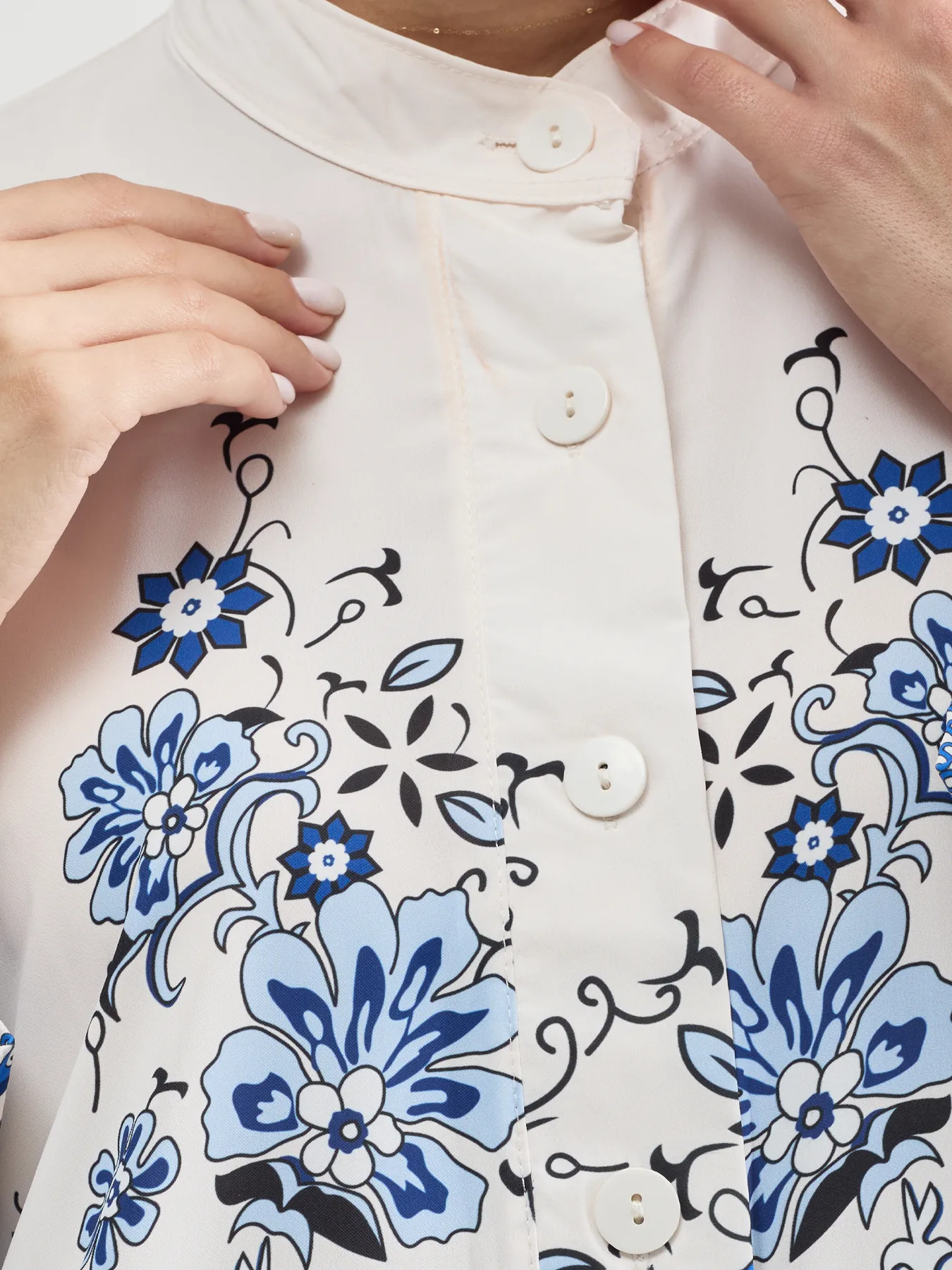 ست کیمونو شلوار حریر جلو دکمه شیری آبی