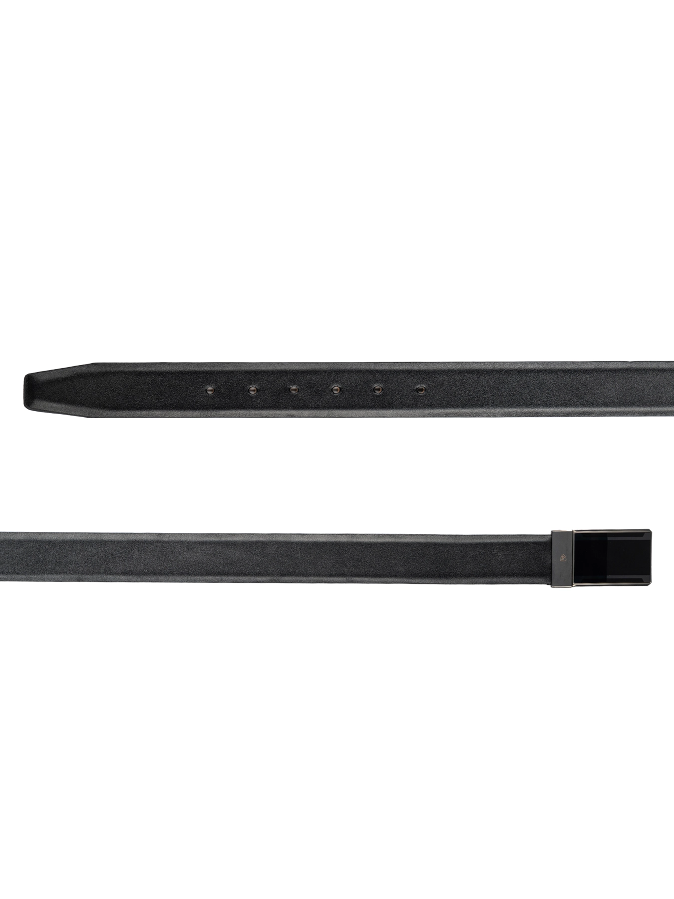 کمربند چرم ساده مشکی پلاکی 6