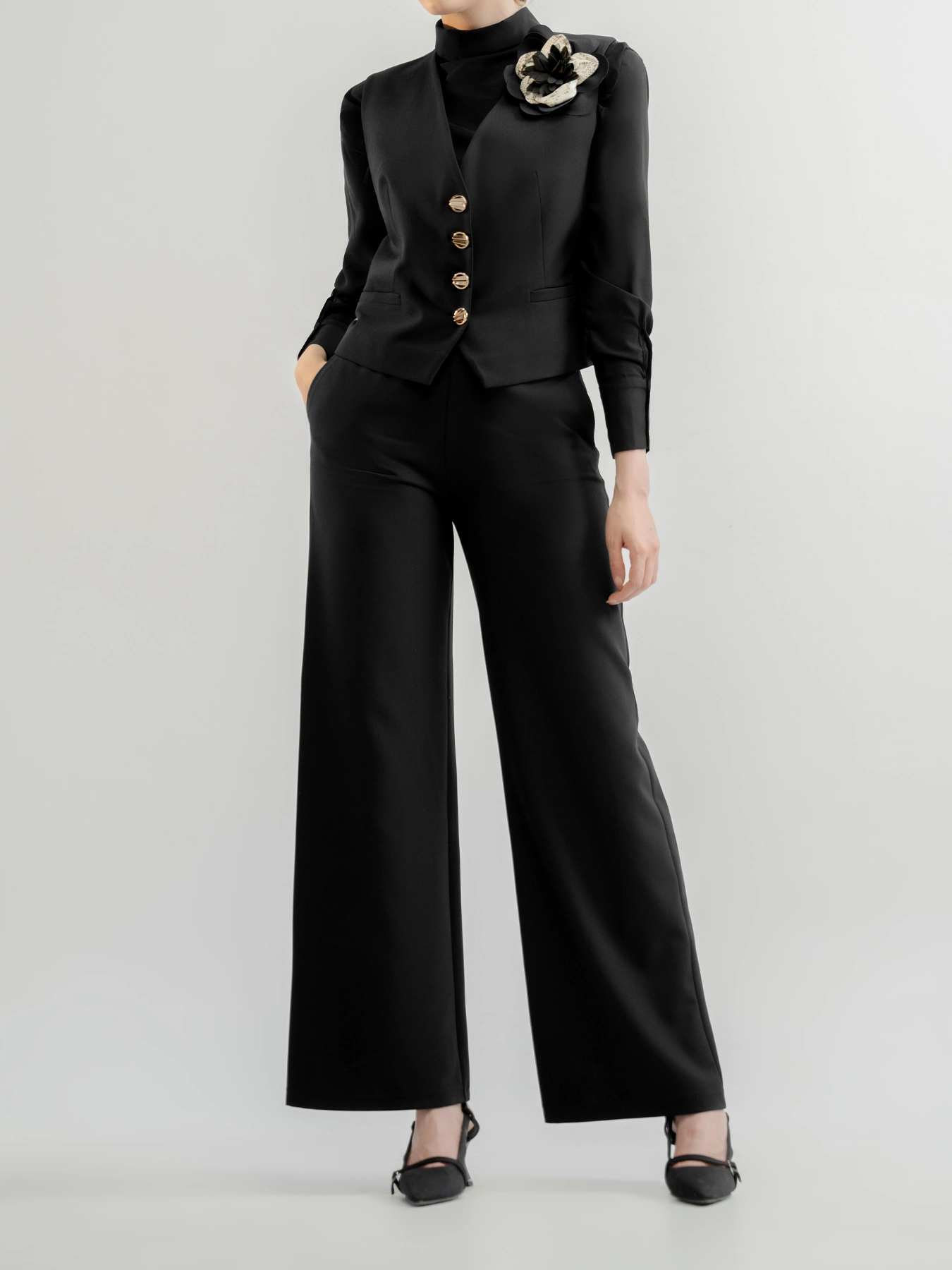 ست ژیله وشلوار جلوچهاردکمه پشت پلنگی