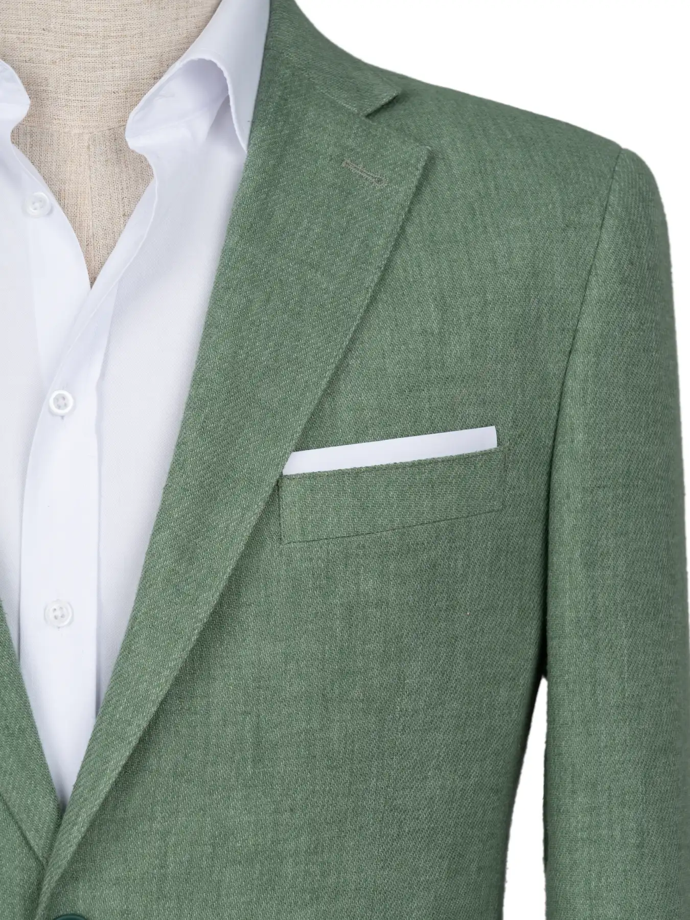 کت تک سبز ساده یقه انگلیسی 65