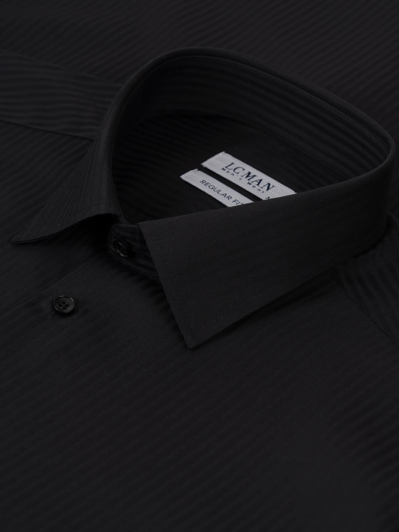 پیراهن آستین بلند مشکی راه راه ال سی من 30