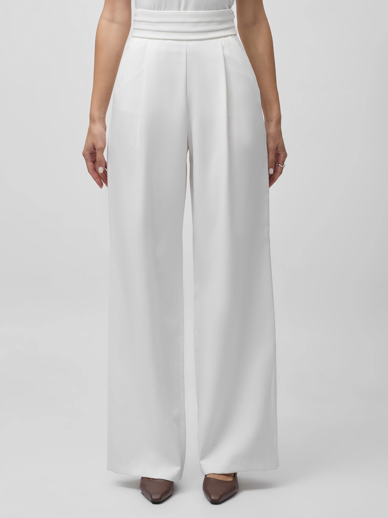 شلوار زنانه سفید بگ کمرسه تکه