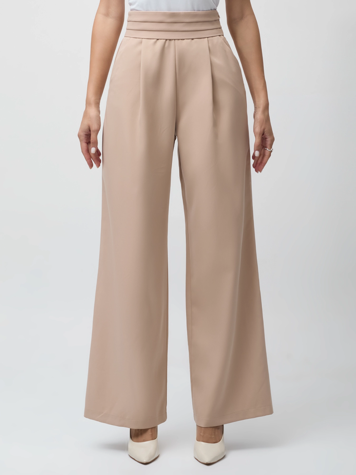 شلوار زنانه کرم بگ کمرسه تکه