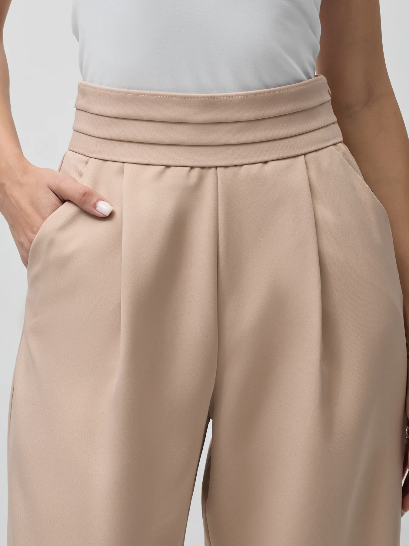 شلوار زنانه کرم بگ کمرسه تکه