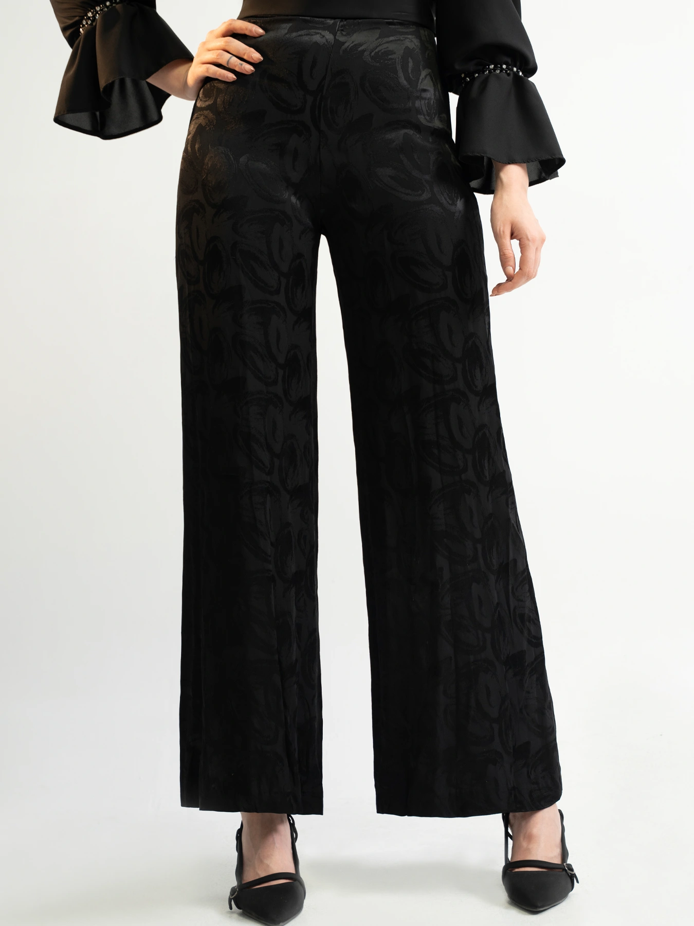 شلوار زنانه پارچه ابریشمی مدل راسته مشکی