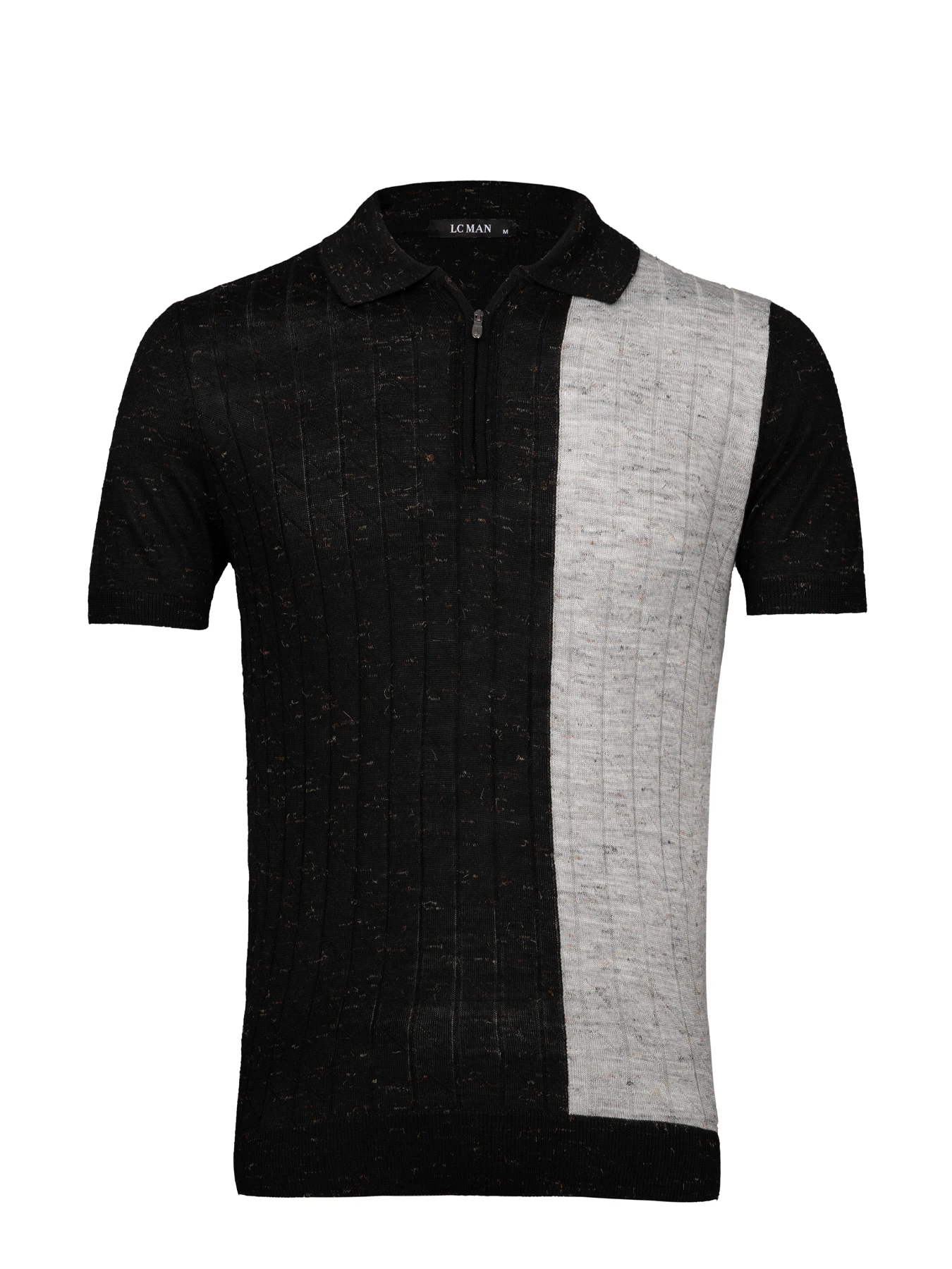 پولوشرت مشکی طوسی نیم زیپ 12