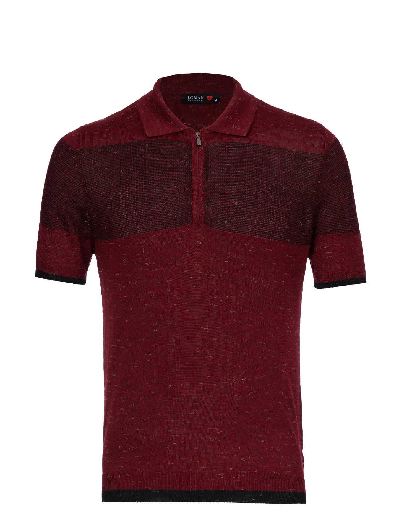 پولوشرت زرشکی نیم زیپ 30