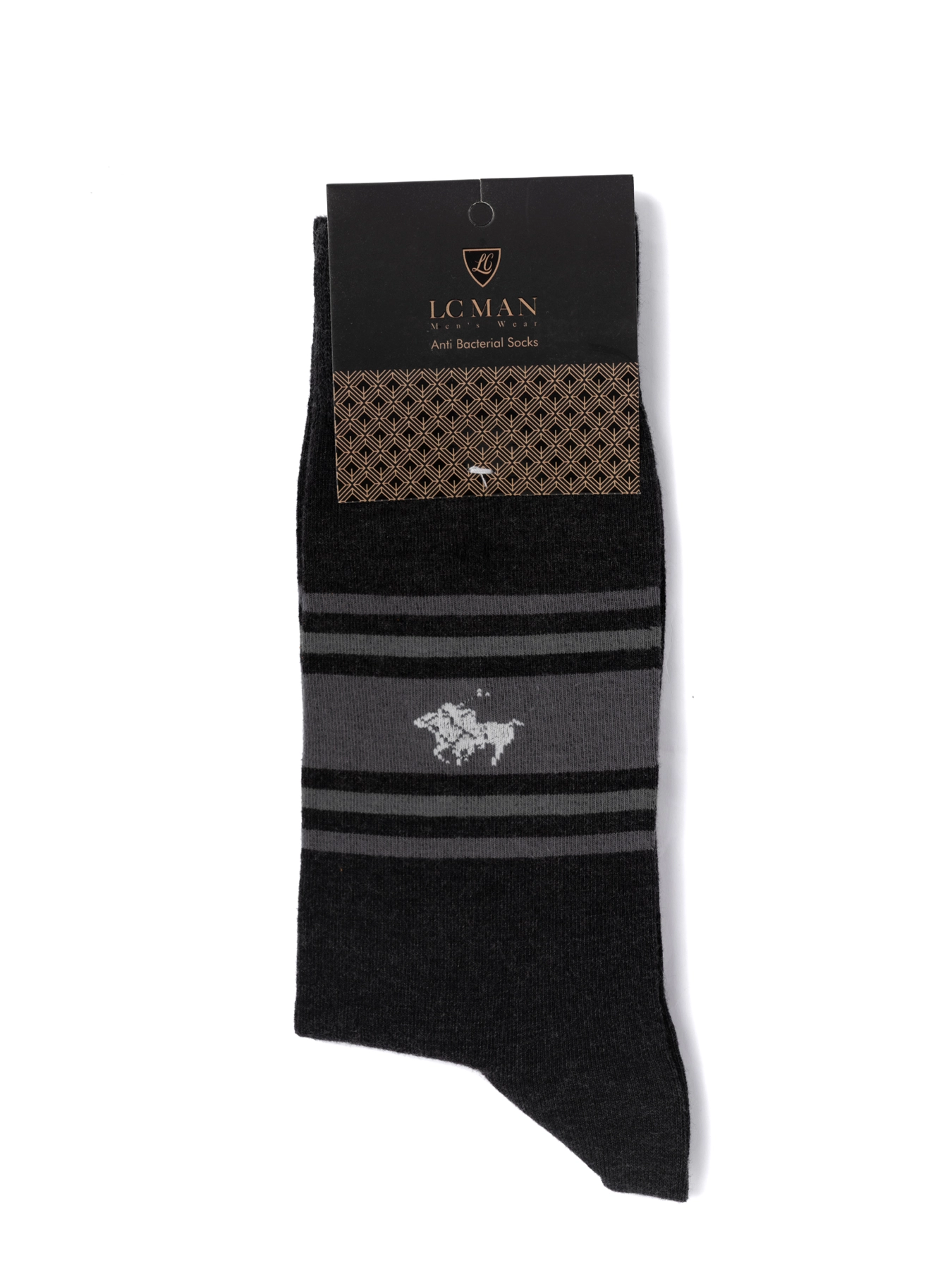 جوراب زغالی مردانه ساق دار