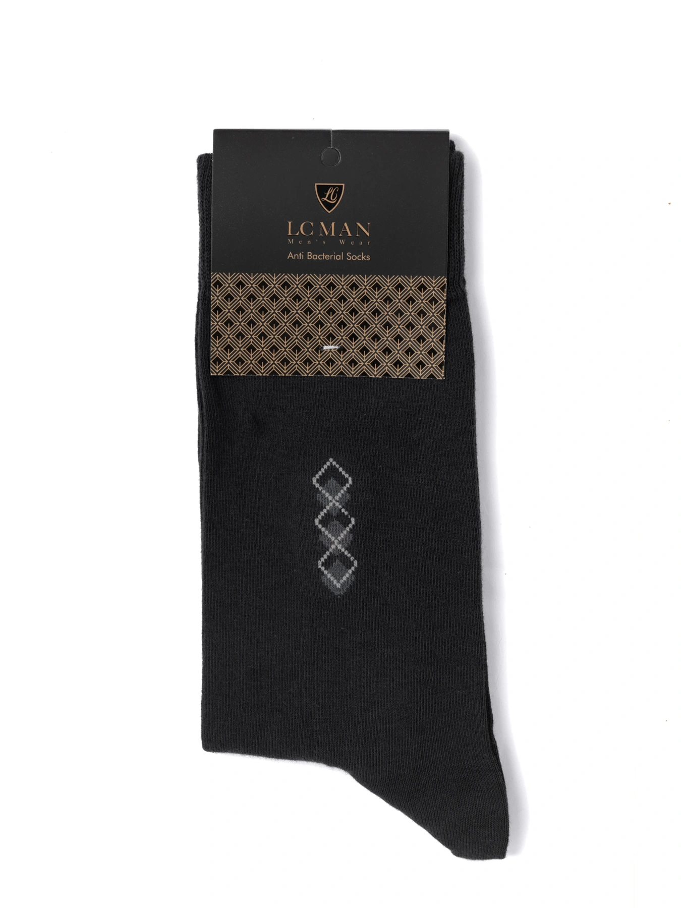 جوراب مردانه سرمه ای ساق دار سایه لوزی