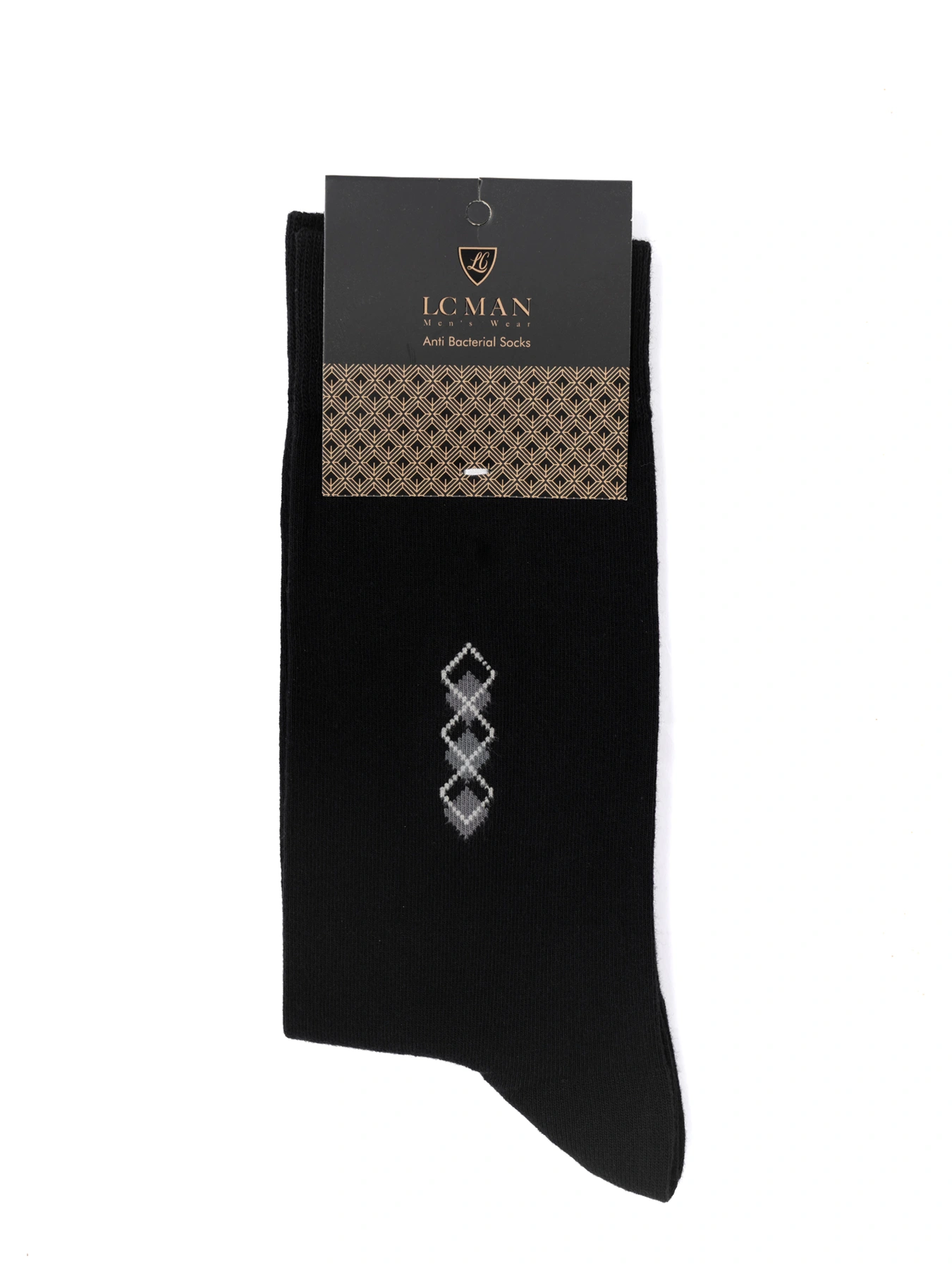 جوراب مشکی مردانه ساق دار سایه لوزی