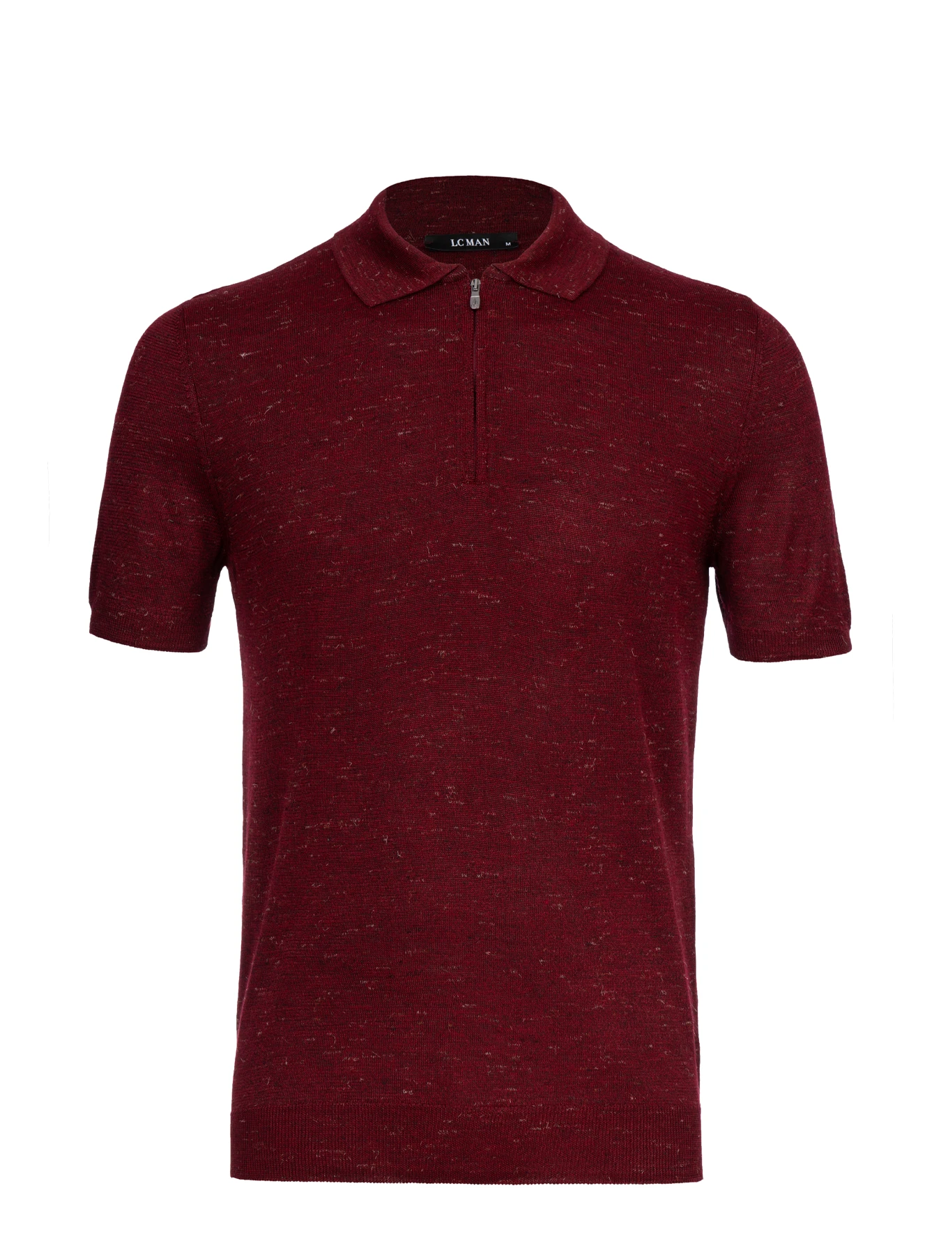 پولوشرت زرشکی یقه دار نیم زیپ 1