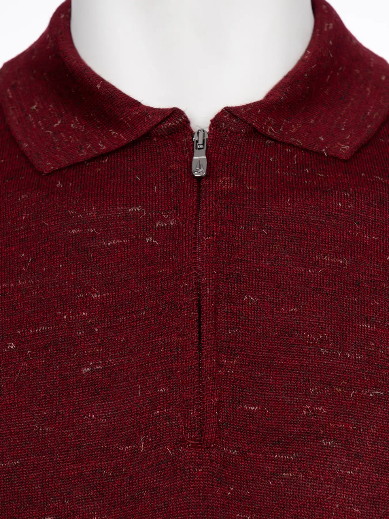 پولوشرت زرشکی یقه دار نیم زیپ 1