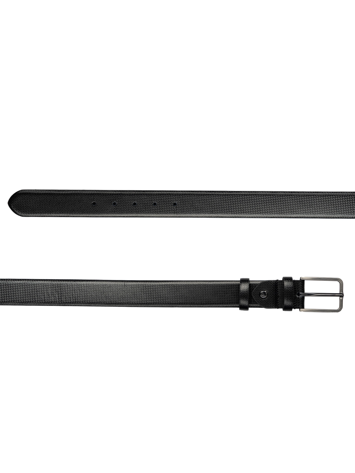 کمربند چرم مشکی زبانه دار طرح دار 81