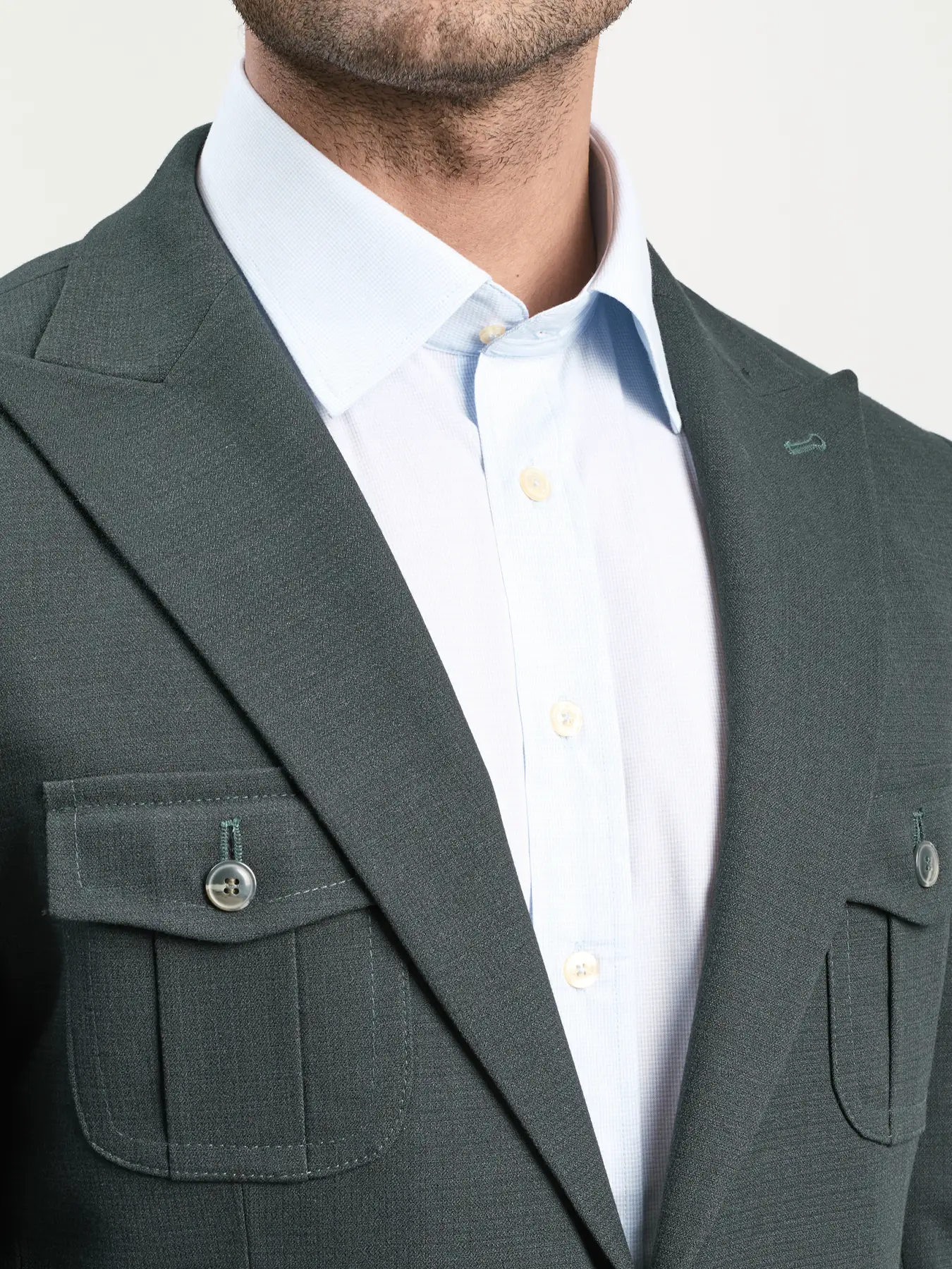 کت و شلوار یقه بلیزر چهارجیب سبز 31